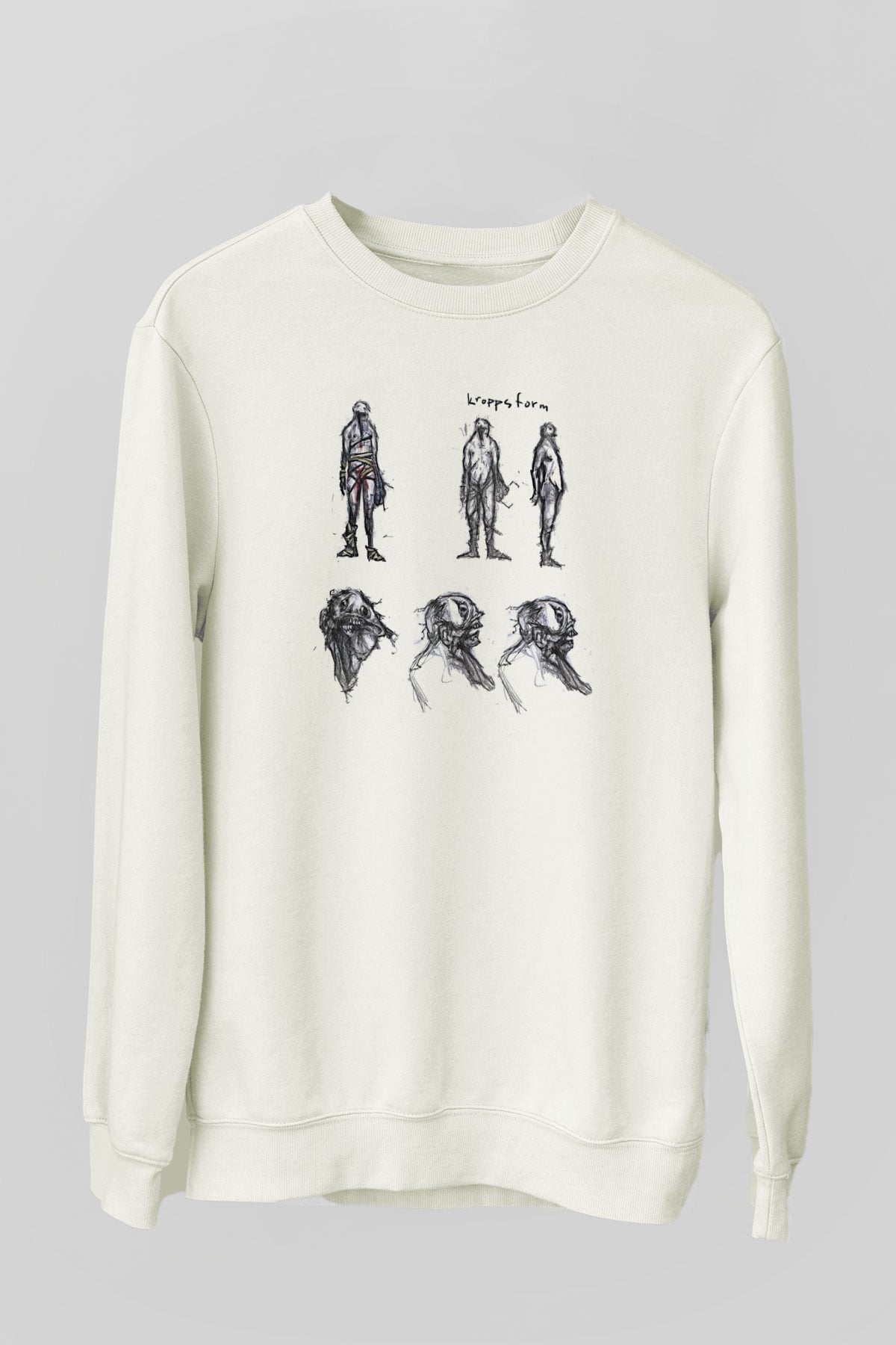 Amnesia Baskılı Beyaz Unisex Sweatshirt