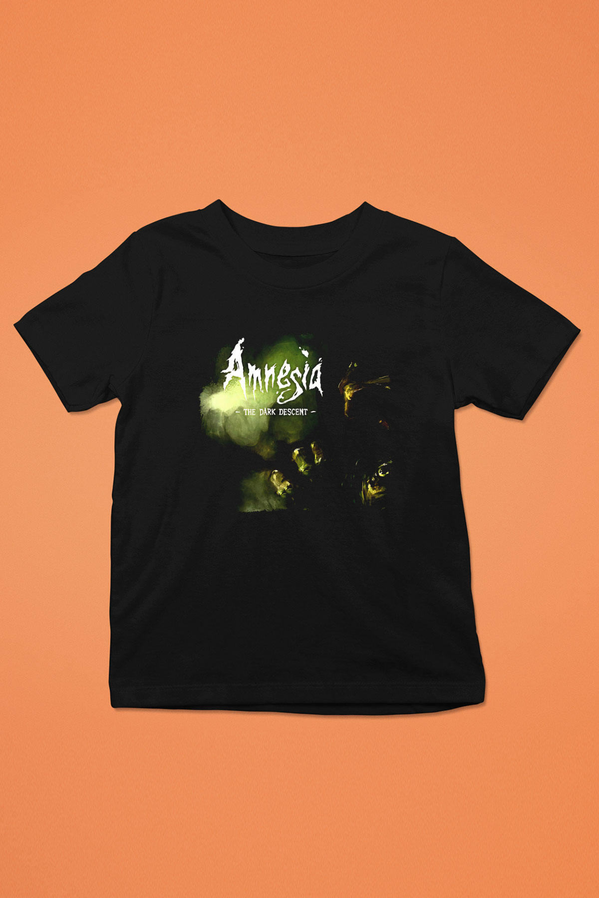 Amnesia Baskılı Unisex Siyah Çocuk Tişört - Tshirt