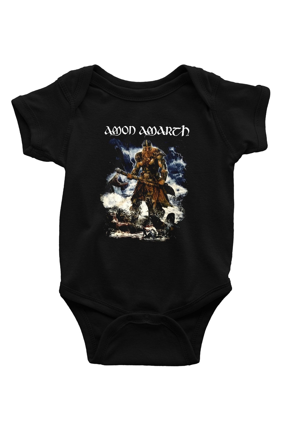 Amon Amarth Baskılı Siyah Bebek Body - Zıbın