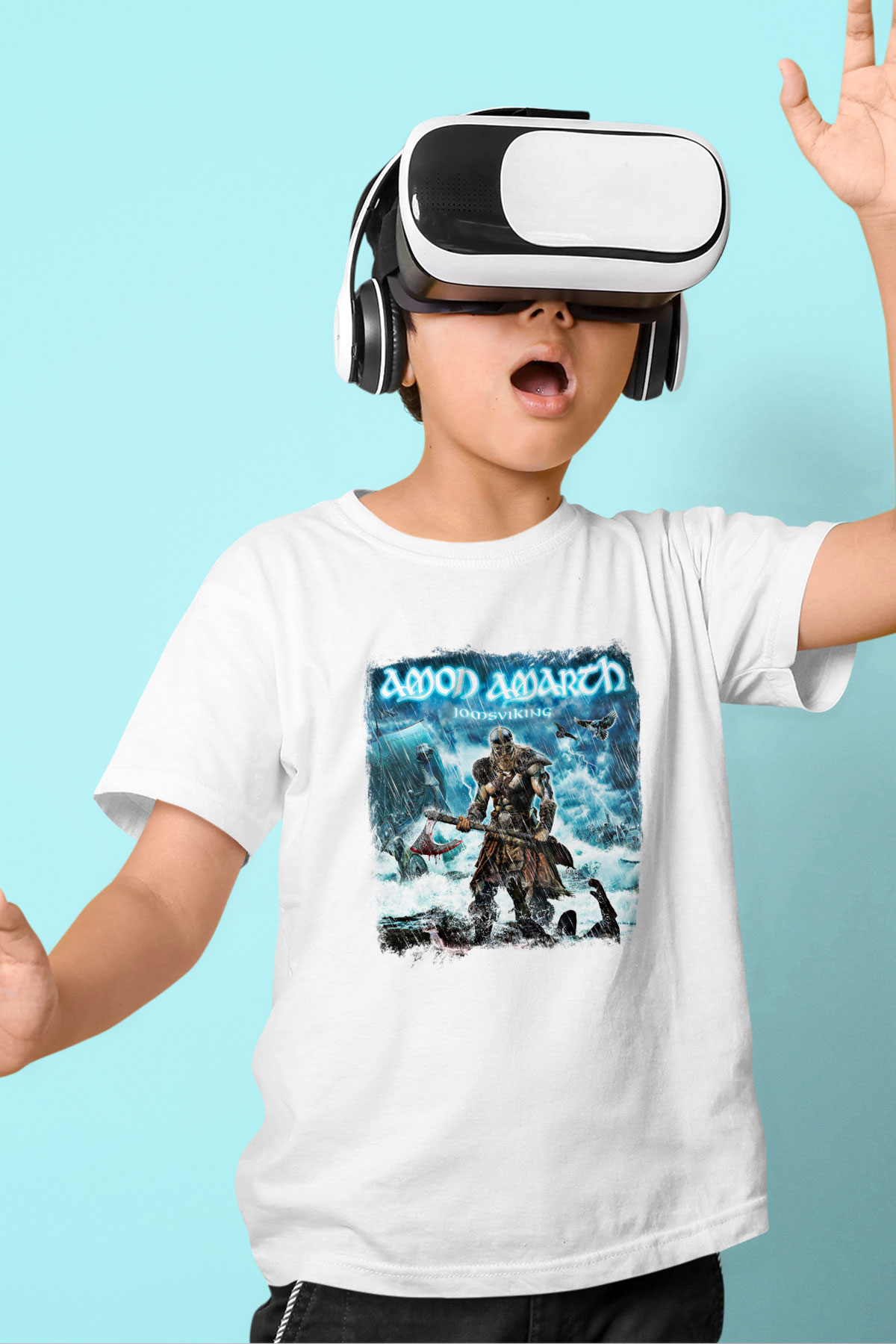 Amon Amarth Baskılı Unisex Beyaz Çocuk Tişört