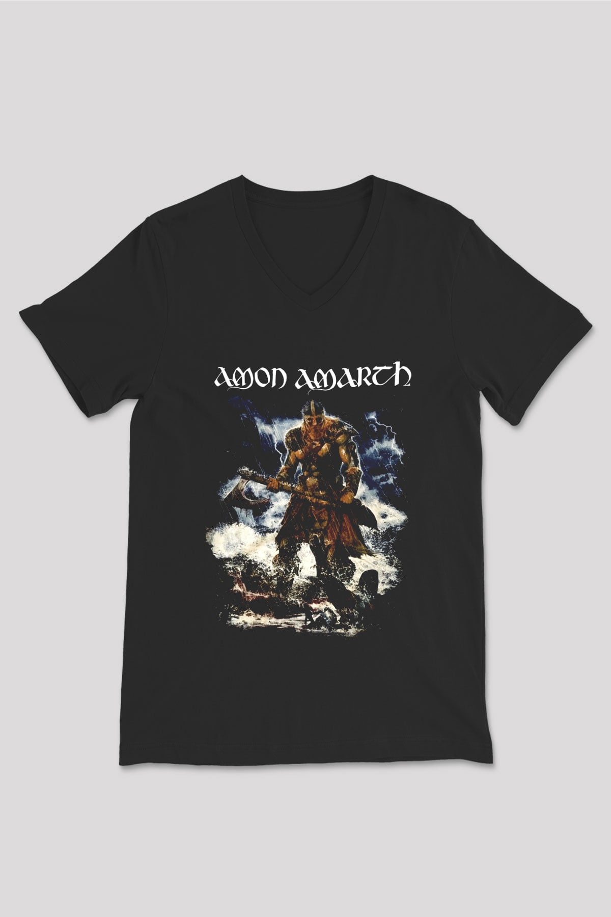 Amon Amarth Siyah Unisex V Yaka Tişört T-Shirt