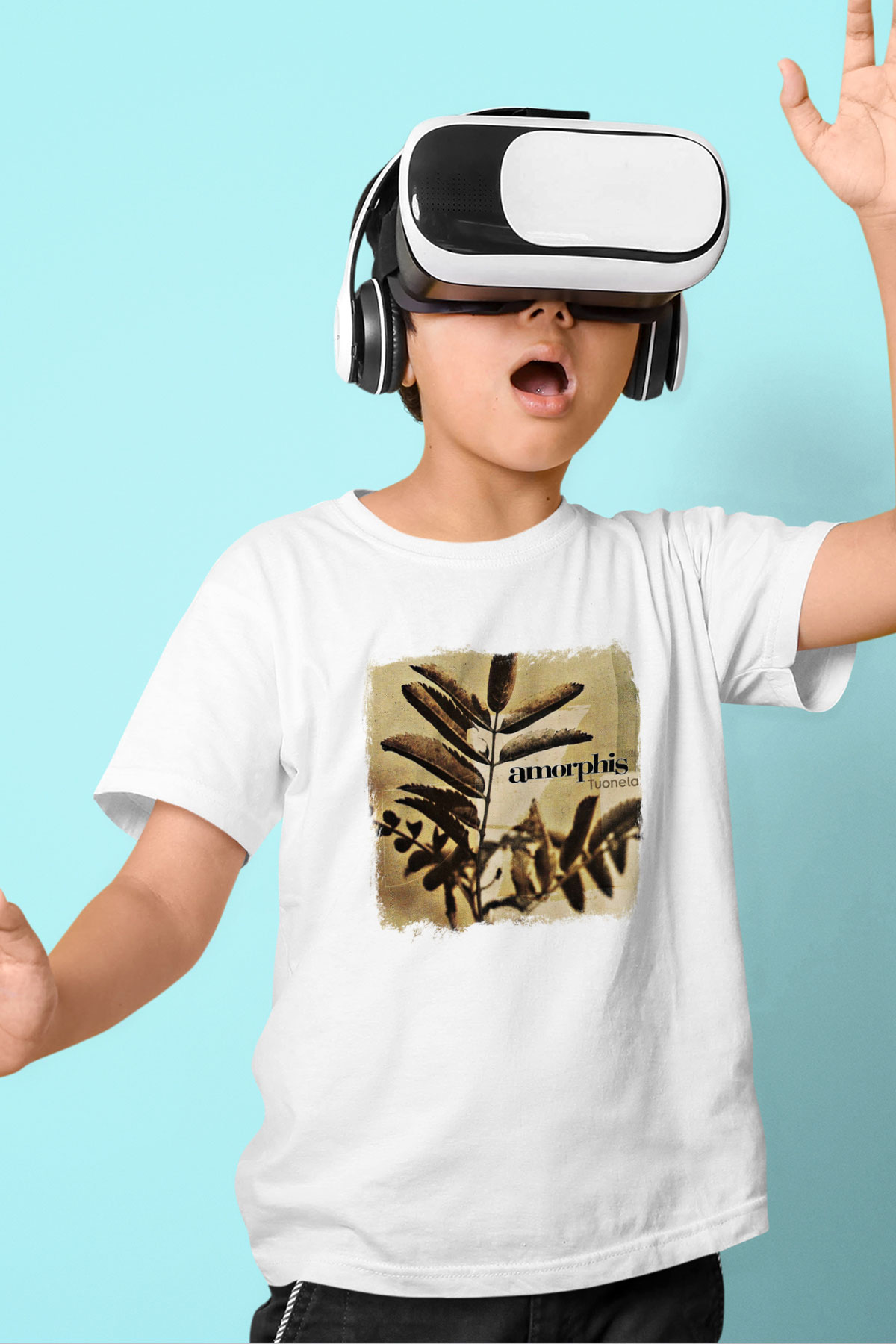 Amorphis Baskılı Unisex Beyaz Çocuk Tişört