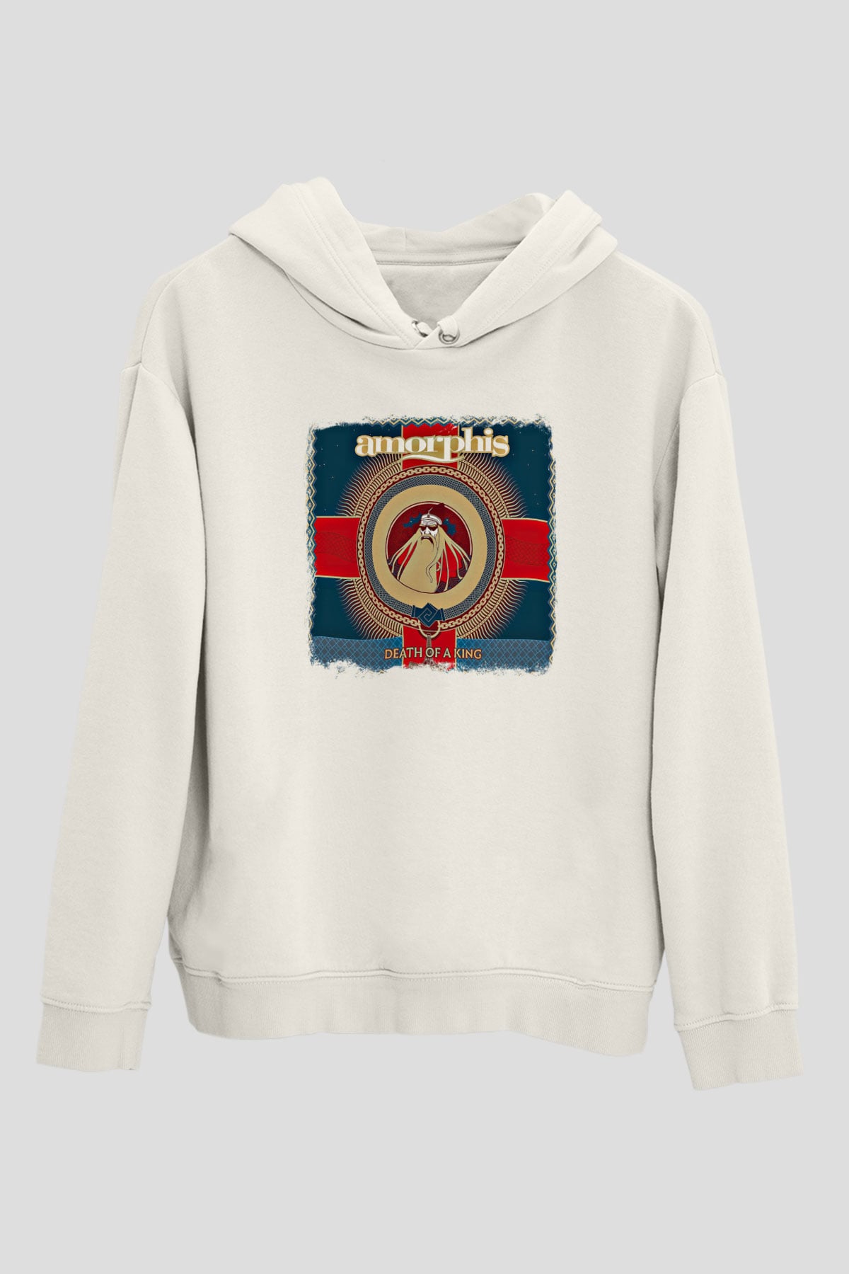 Amorphis Baskılı Unisex Beyaz Hoodie