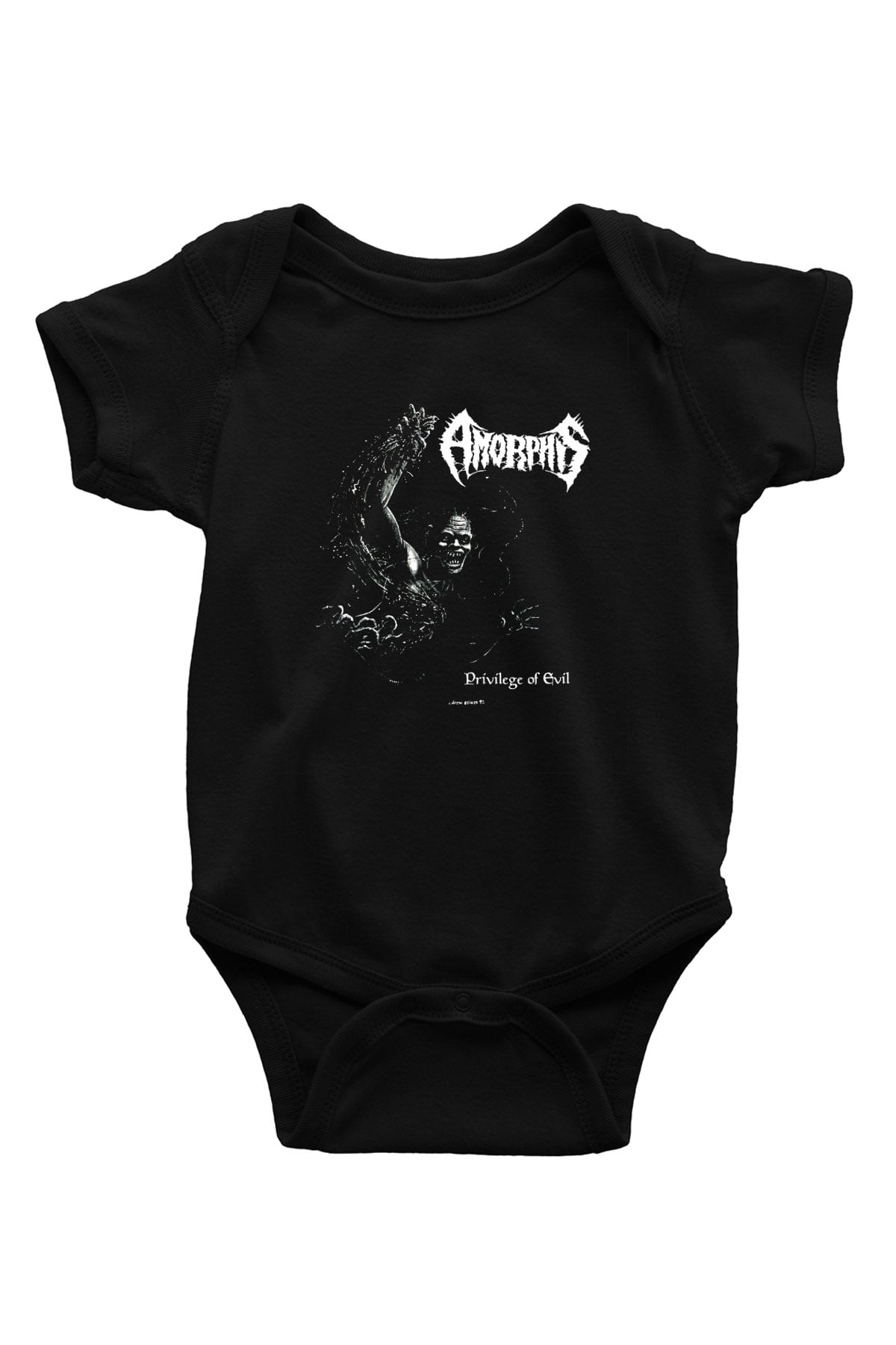 Amorphis Baskılı Unisex Siyah Bebek Body - Zıbın