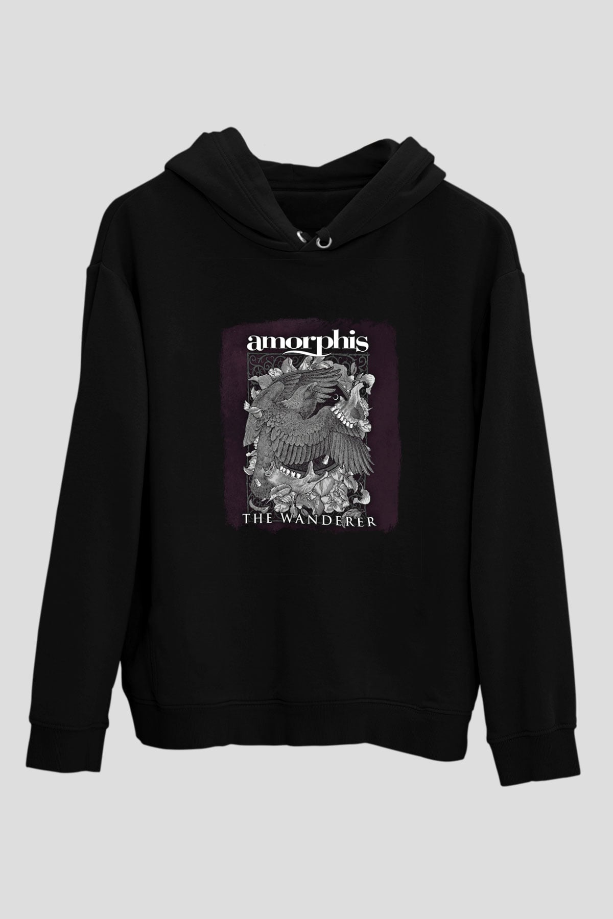 Amorphis Baskılı Unisex Siyah Hoodie