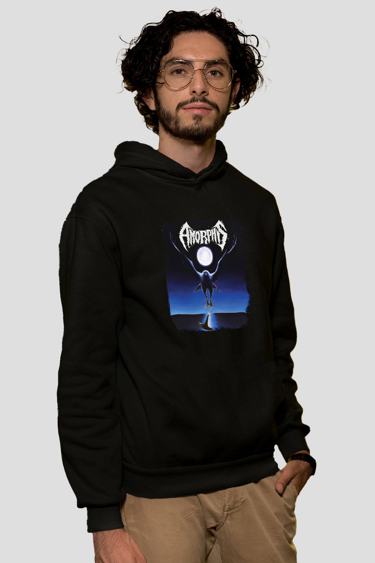 Amorphis Baskılı Unisex Siyah Hoodie