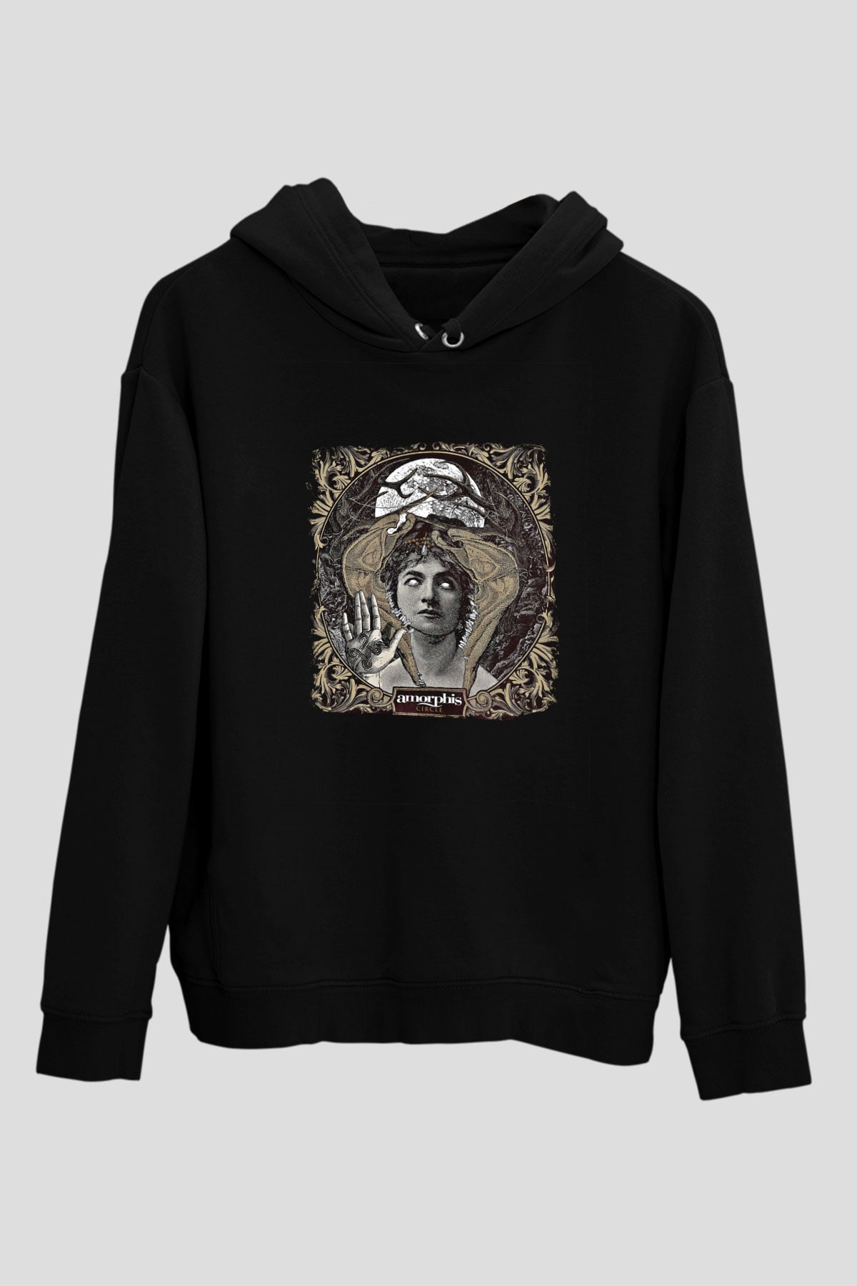 Amorphis Baskılı Unisex Siyah Hoodie