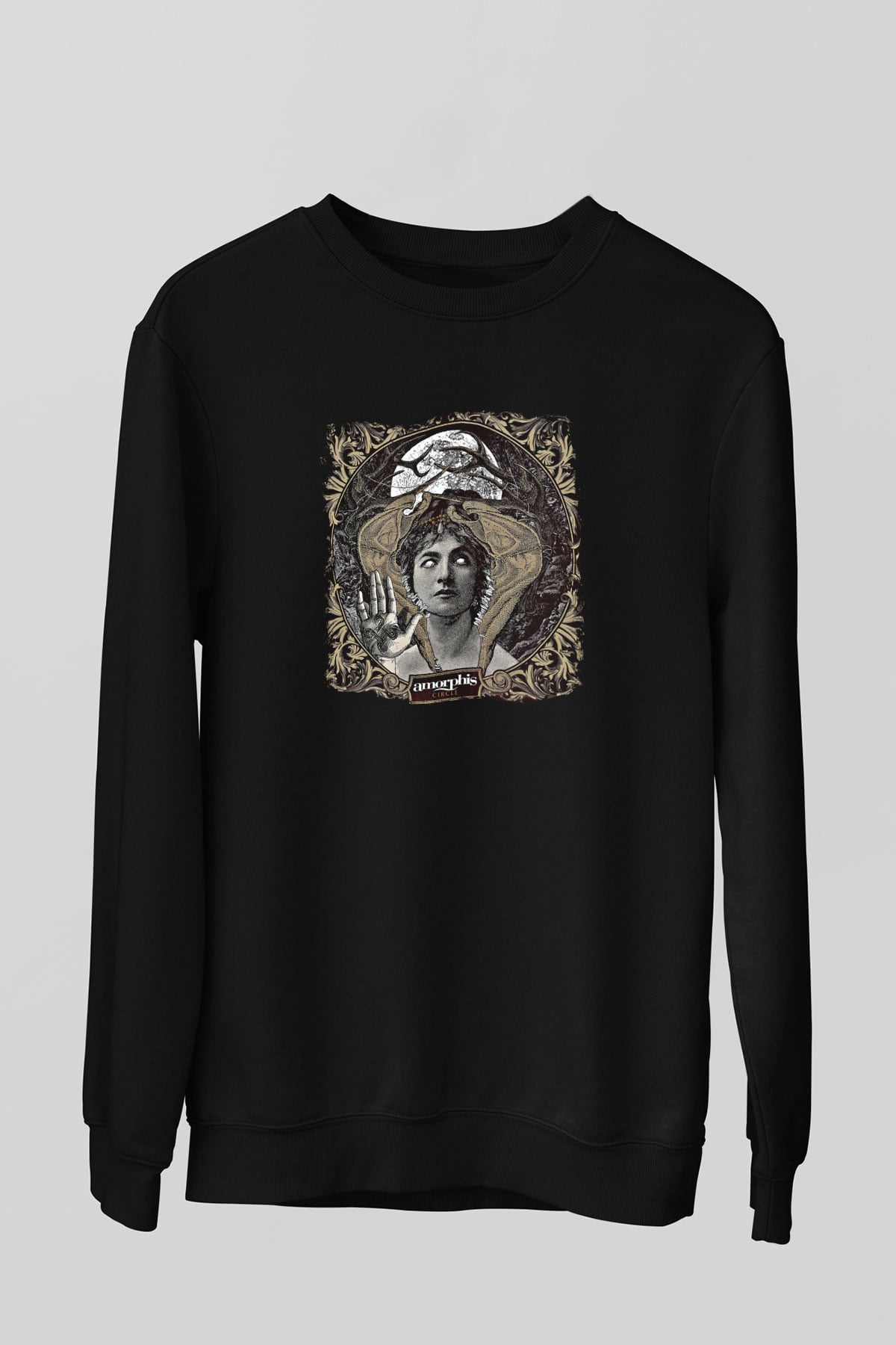 Amorphis Baskılı Unisex Siyah Sweatshirt