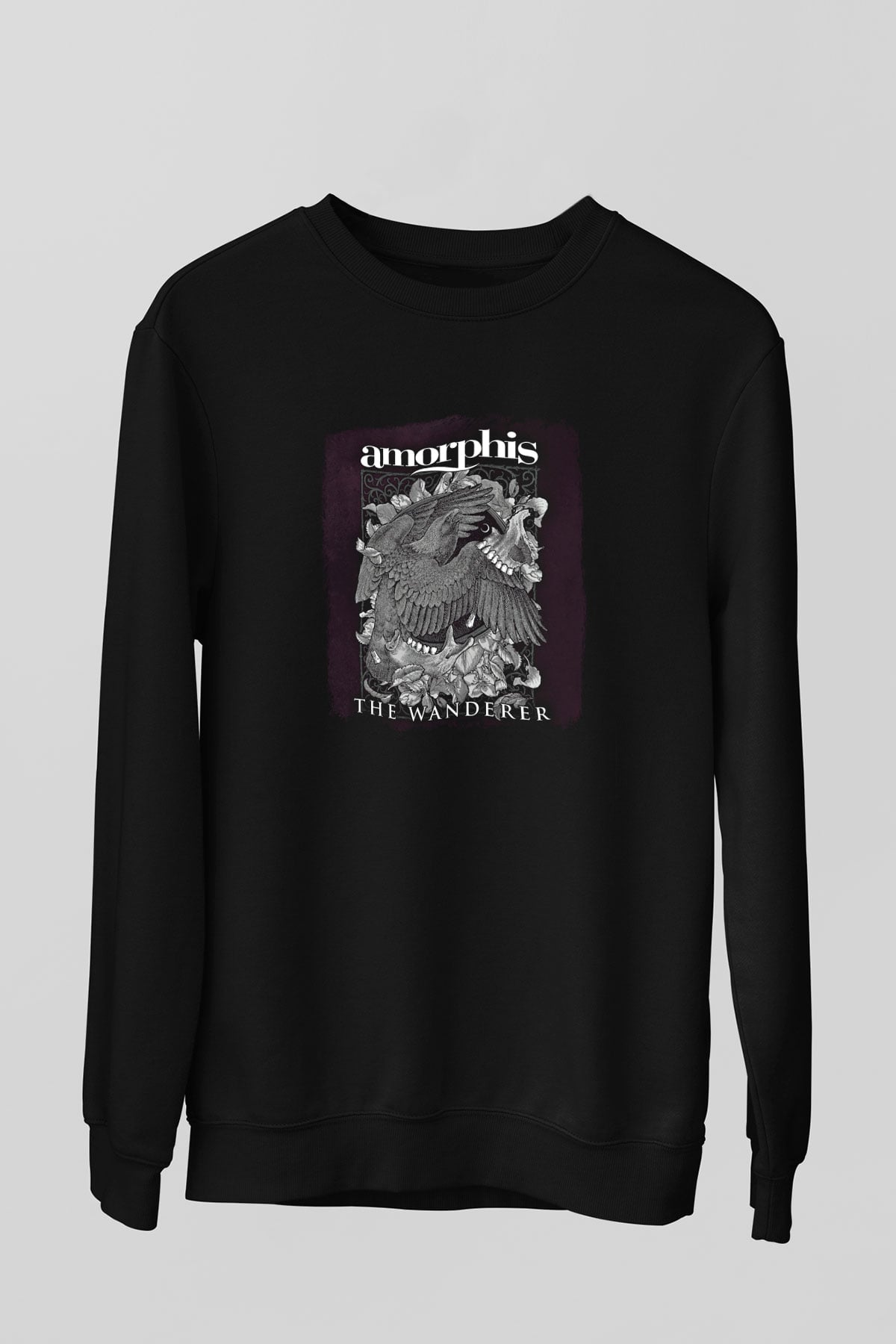 Amorphis Baskılı Unisex Siyah Sweatshirt