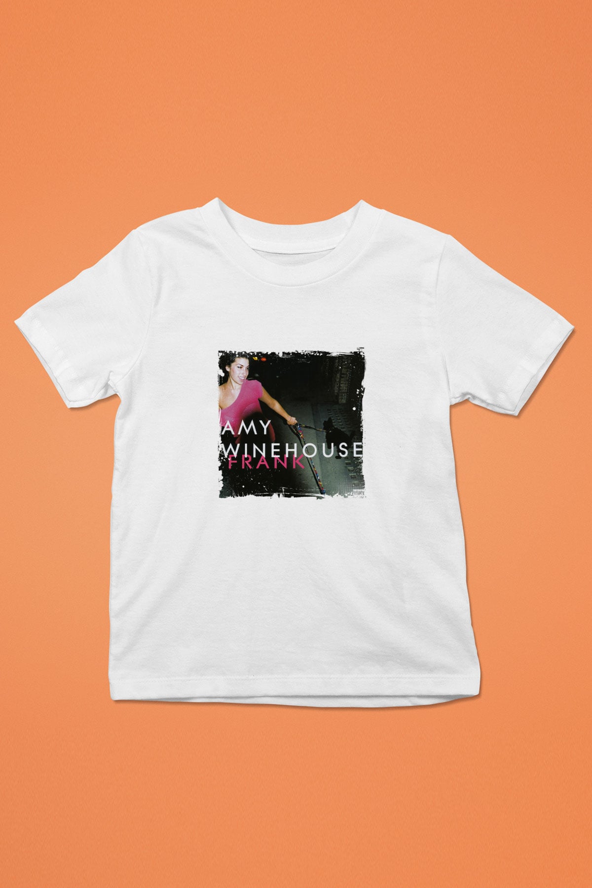 Amy Winehouse Baskılı Unisex Beyaz Çocuk Tişört
