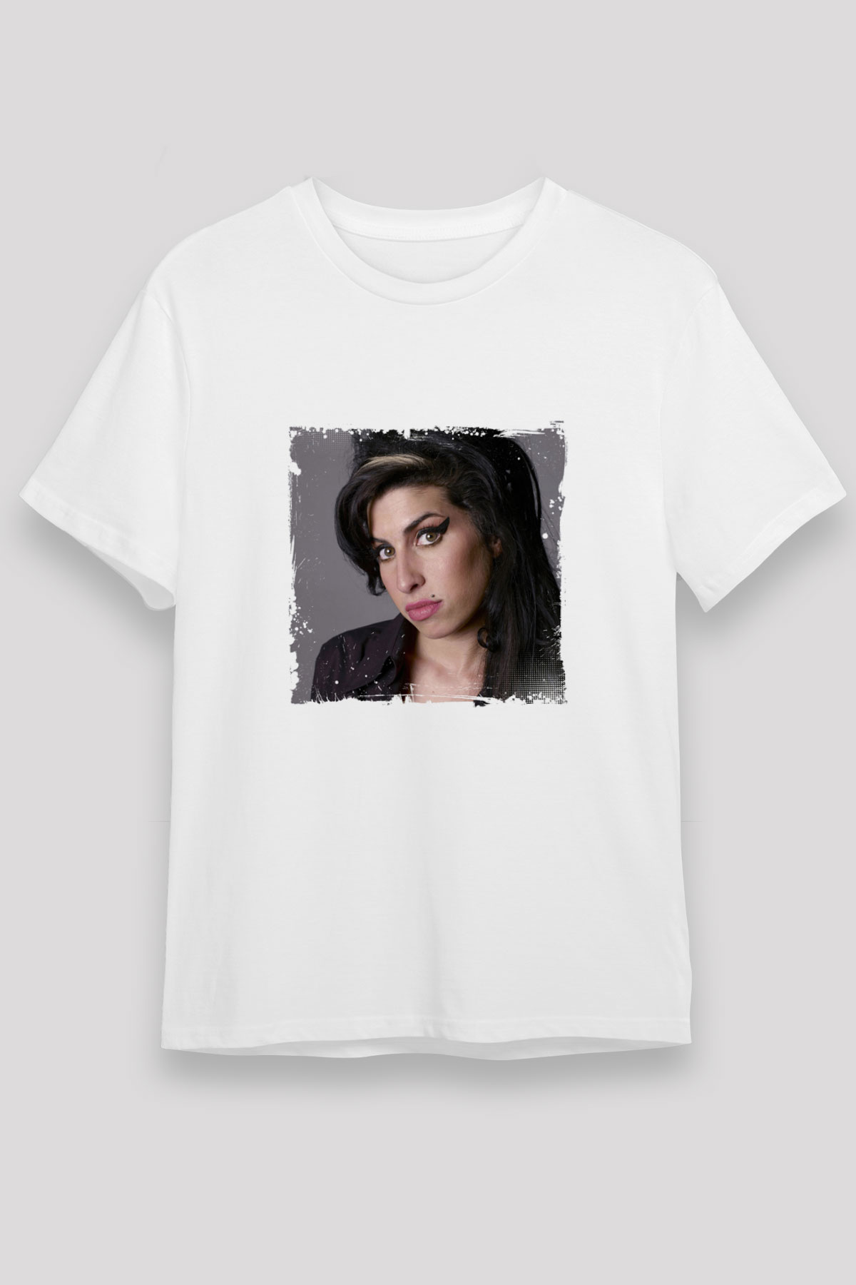 Amy Winehouse Baskılı Unisex Beyaz Tişört