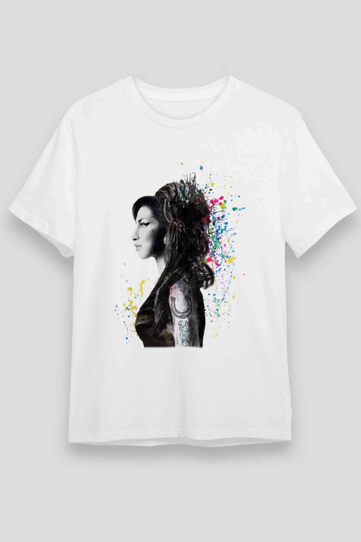 Amy Winehouse Beyaz Unisex Tişört T-Shirt - TişörtFabrikası