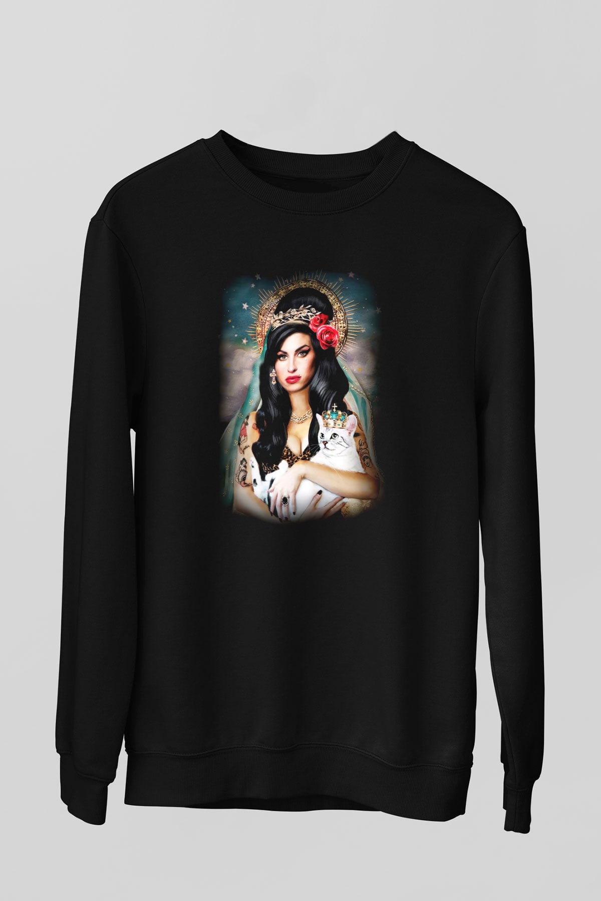 Amy Winehouse Siyah Unisex Sweatshirt