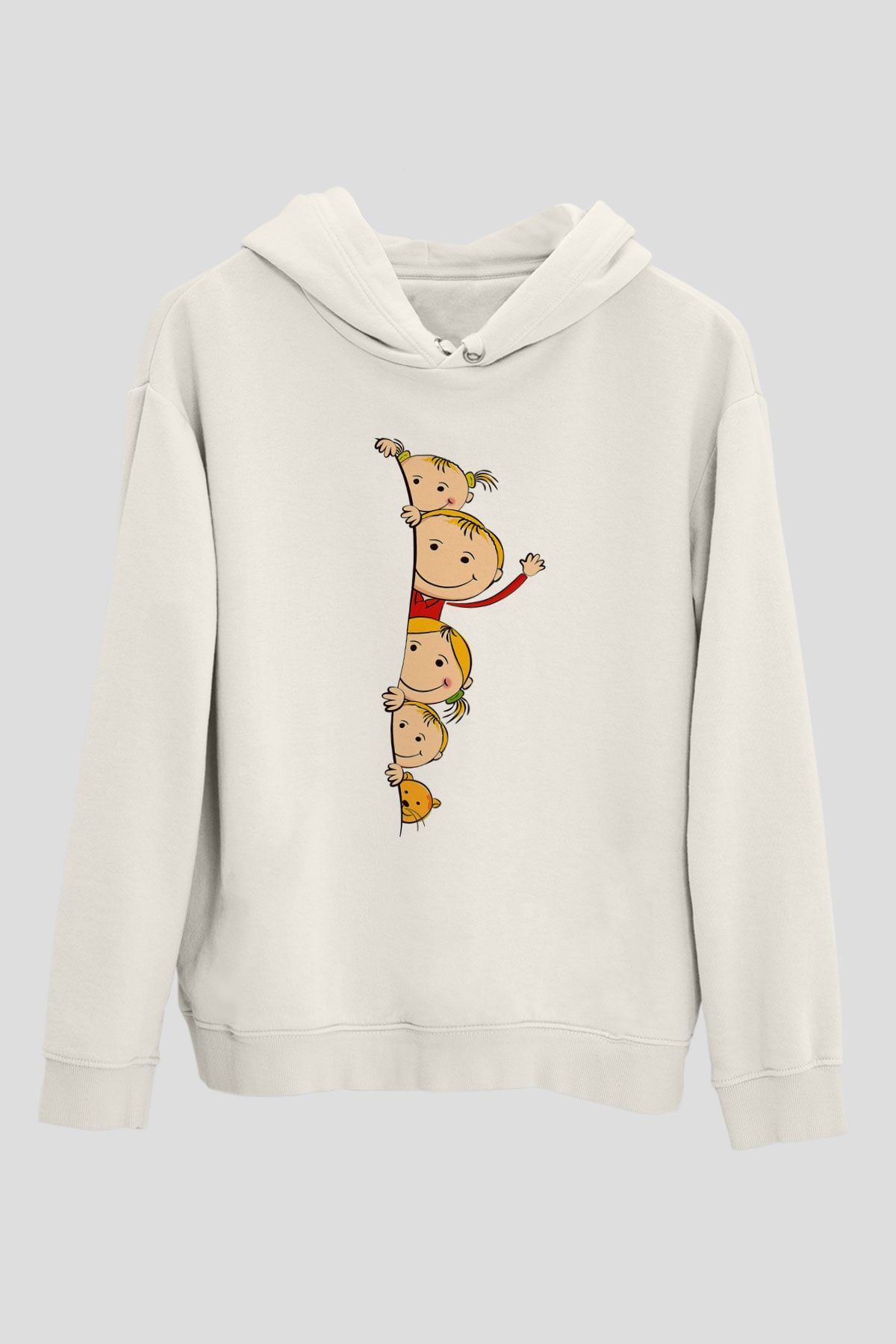 Ana okulu Beyaz Unisex Hoodie