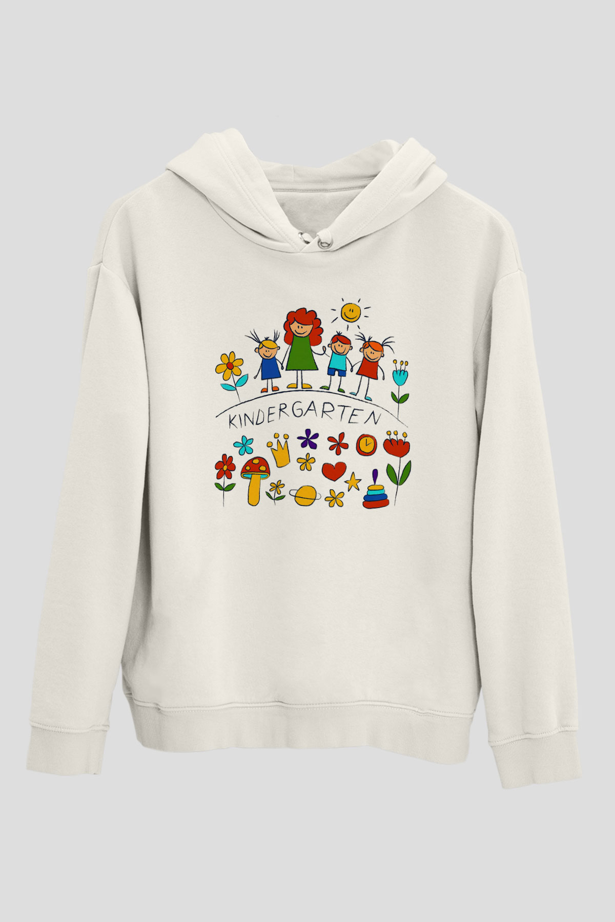 Ana okulu Beyaz Unisex Hoodie