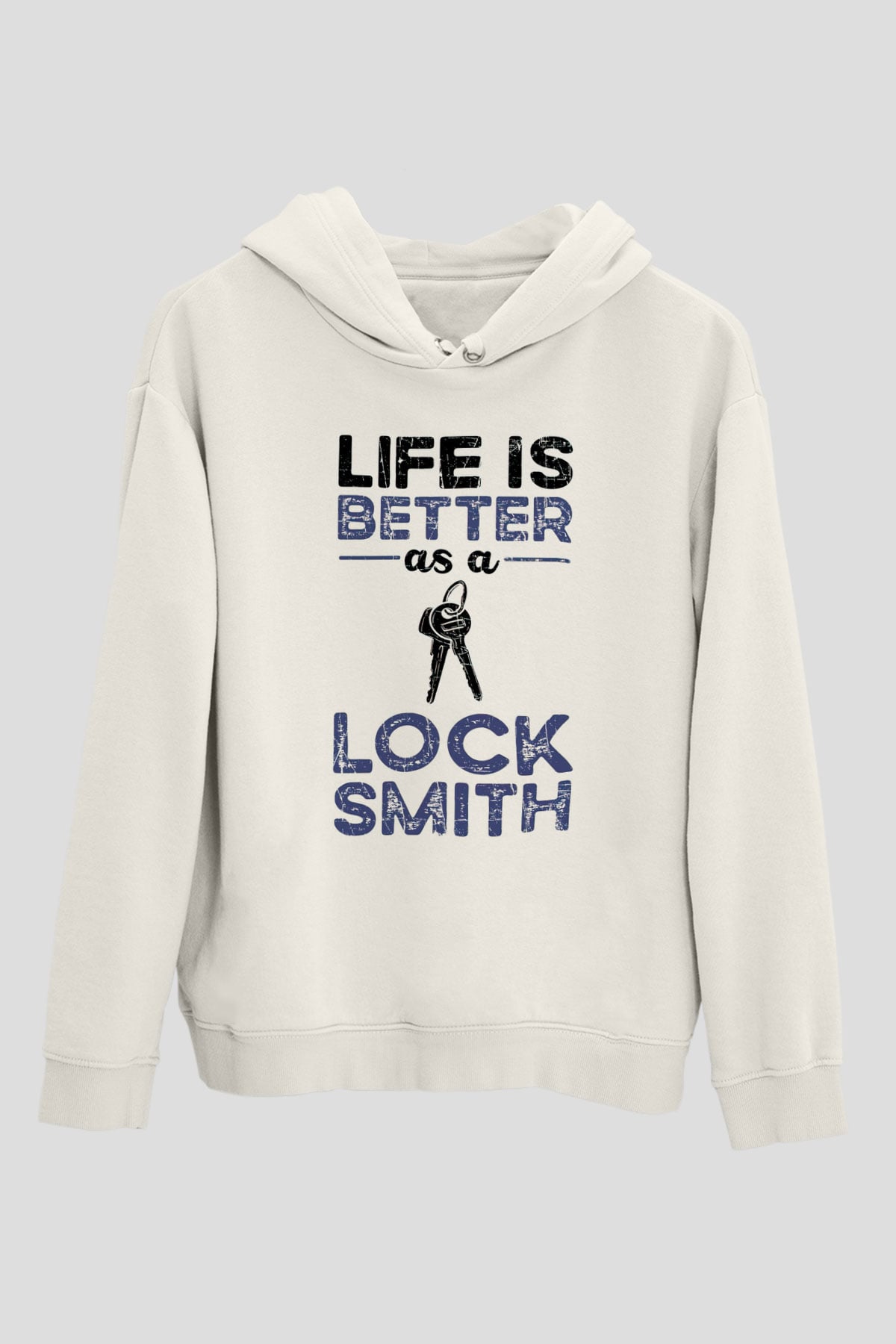 Anahtarcı Beyaz Unisex Kapüşonlu Sweatshirt