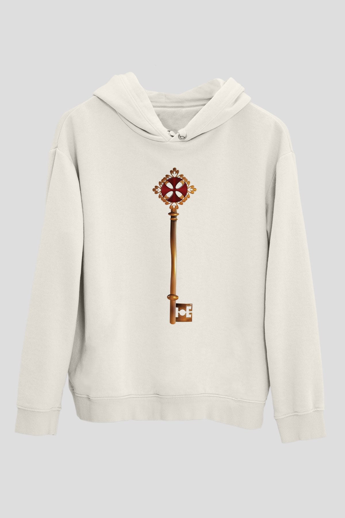 Anahtarcı Beyaz Unisex Kapüşonlu Sweatshirt