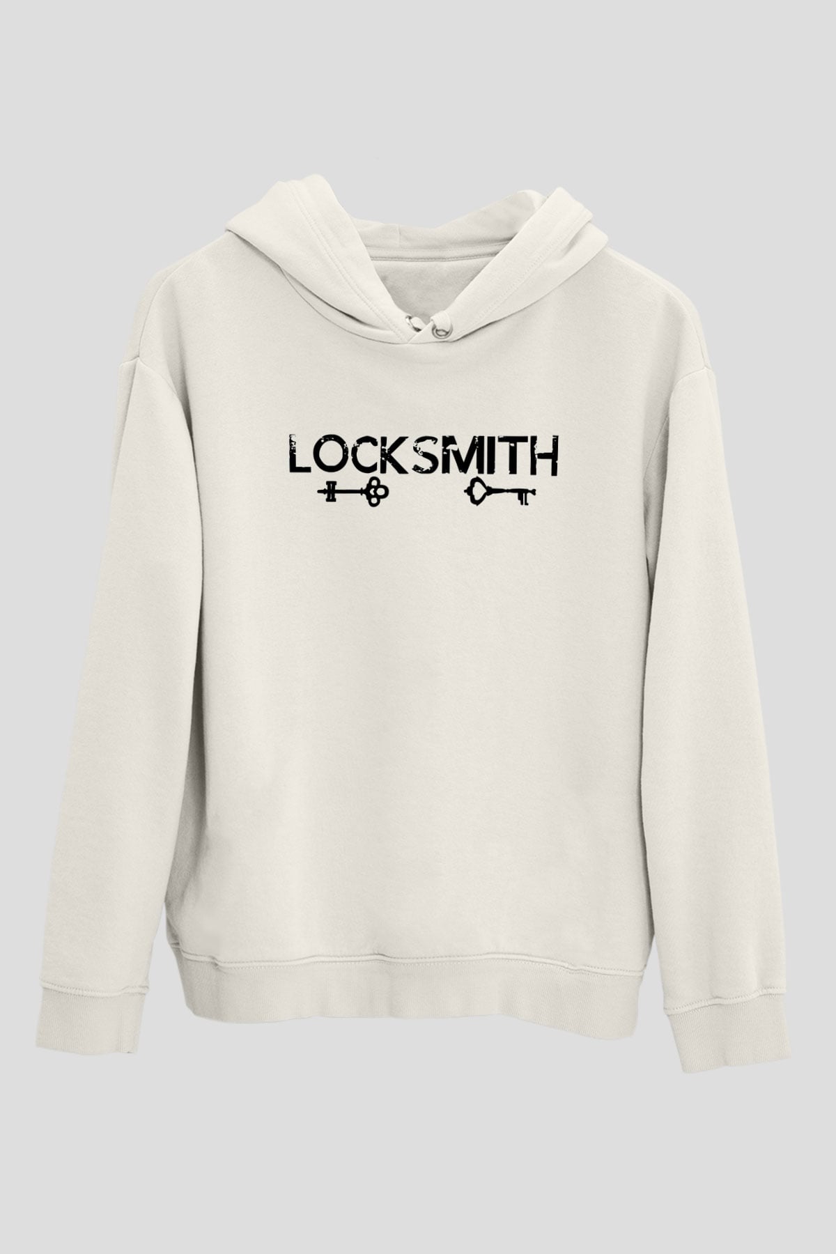 Anahtarcı Beyaz Unisex Kapüşonlu Sweatshirt