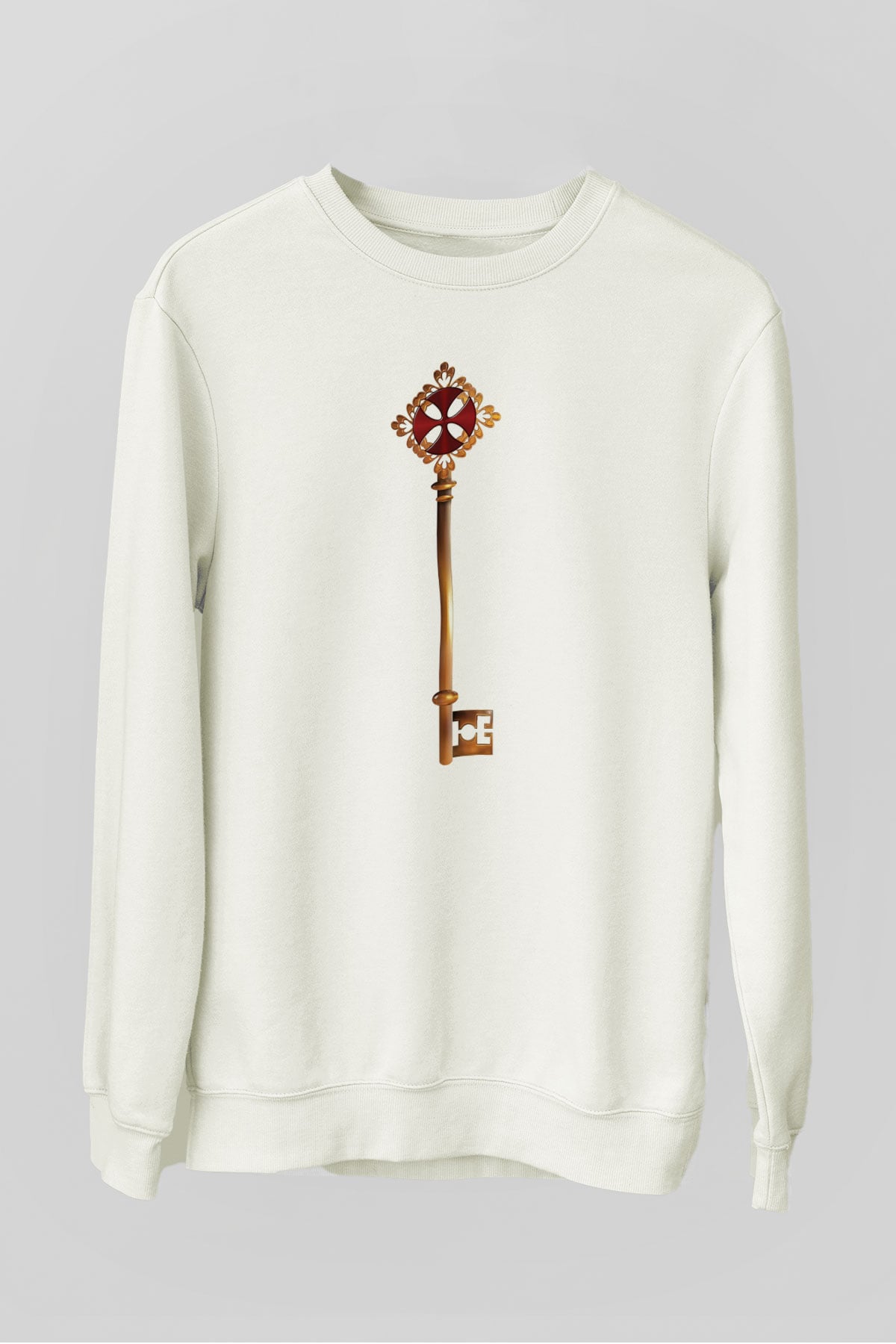 Anahtarcı Beyaz Unisex Sweatshirt
