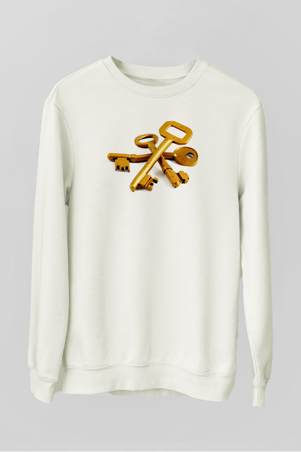 Anahtarcı Beyaz Unisex Sweatshirt