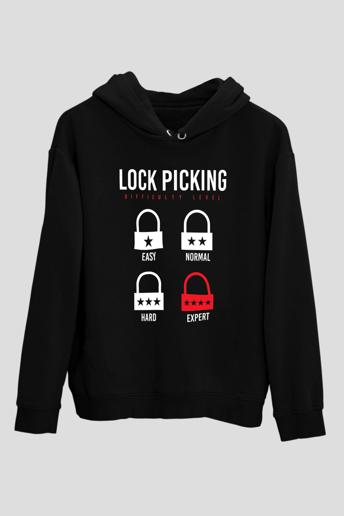 Anahtarcı Siyah Unisex Kapüşonlu Sweatshirt