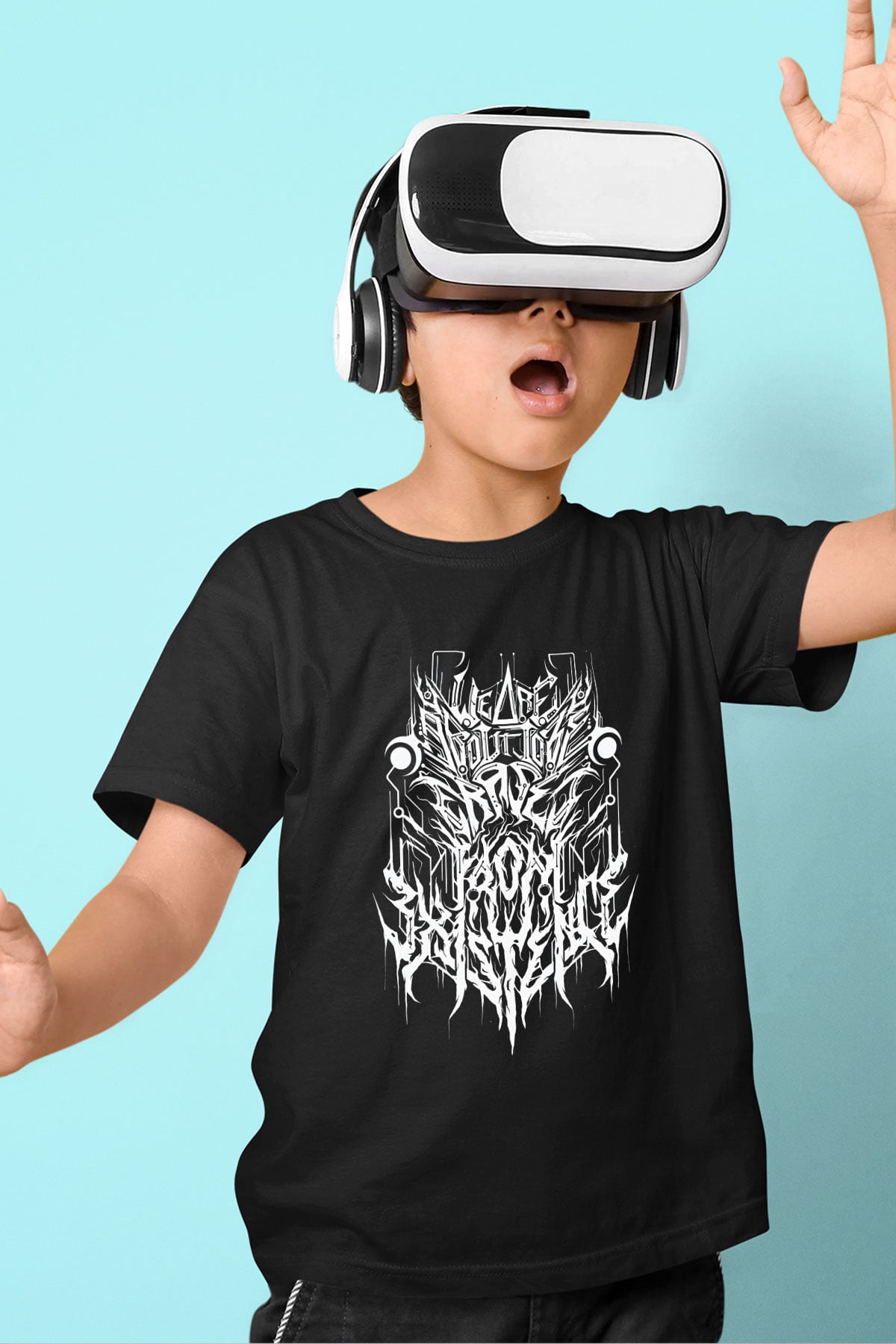 Analepsy Baskılı Unisex Siyah Çocuk Tişört - Tshirt