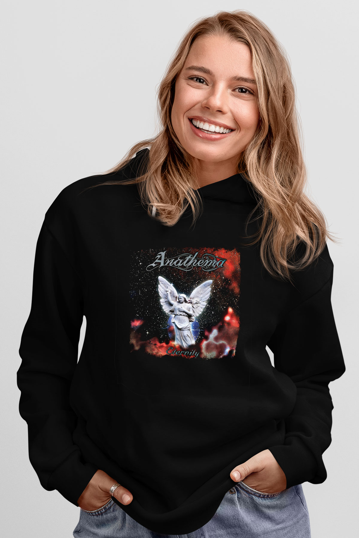 Anathema Baskılı Unisex Siyah Hoodie