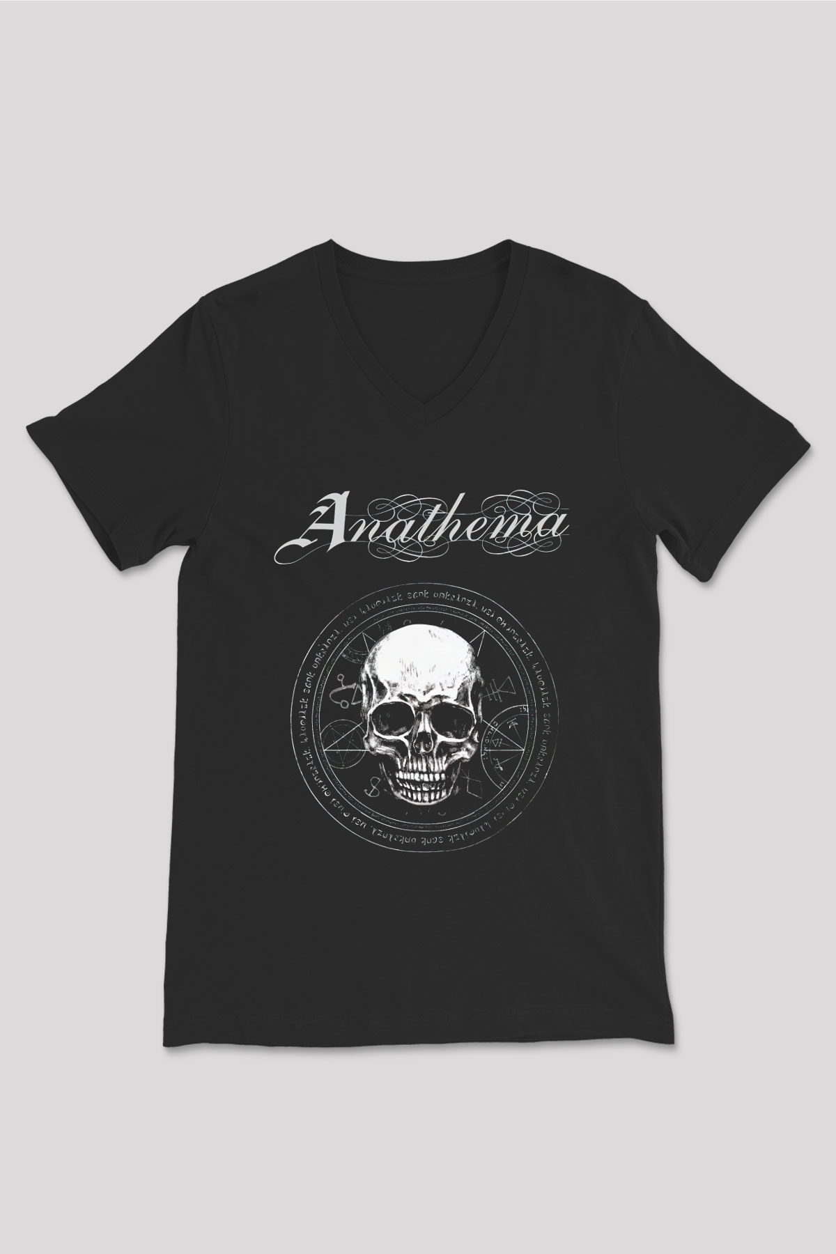 Anathema Siyah Unisex V Yaka Tişört T-Shirt