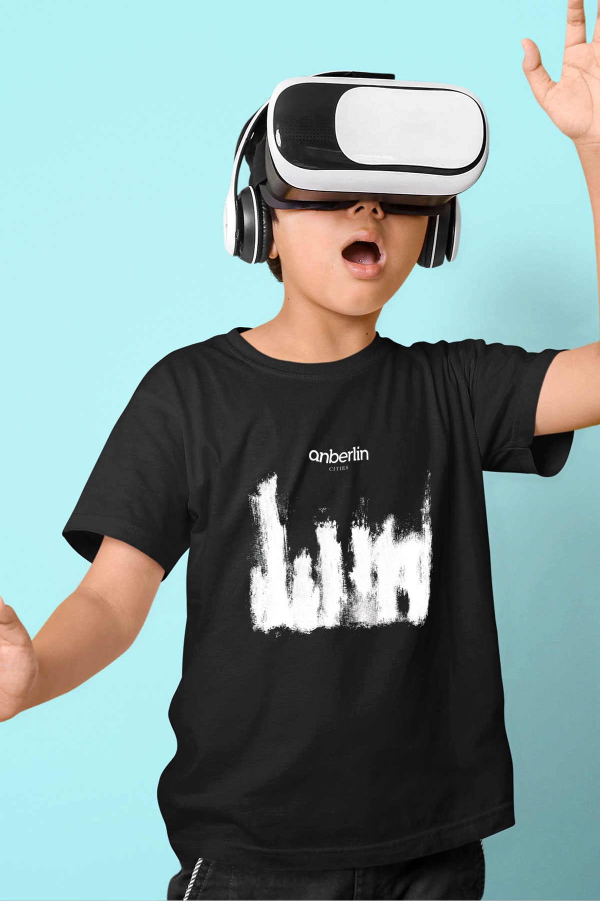 Anberlin Baskılı Unisex Siyah Çocuk Tişört
