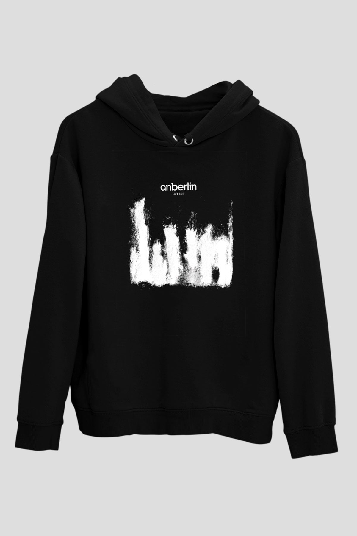 Anberlin Baskılı Unisex Siyah Hoodie