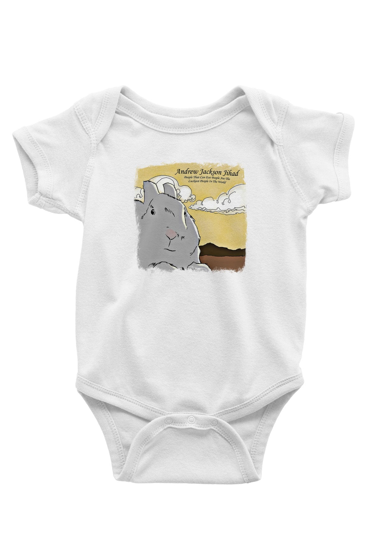 Andrew Jackson Jihad Baskılı Unisex Beyaz Bebek Body - Zıbın