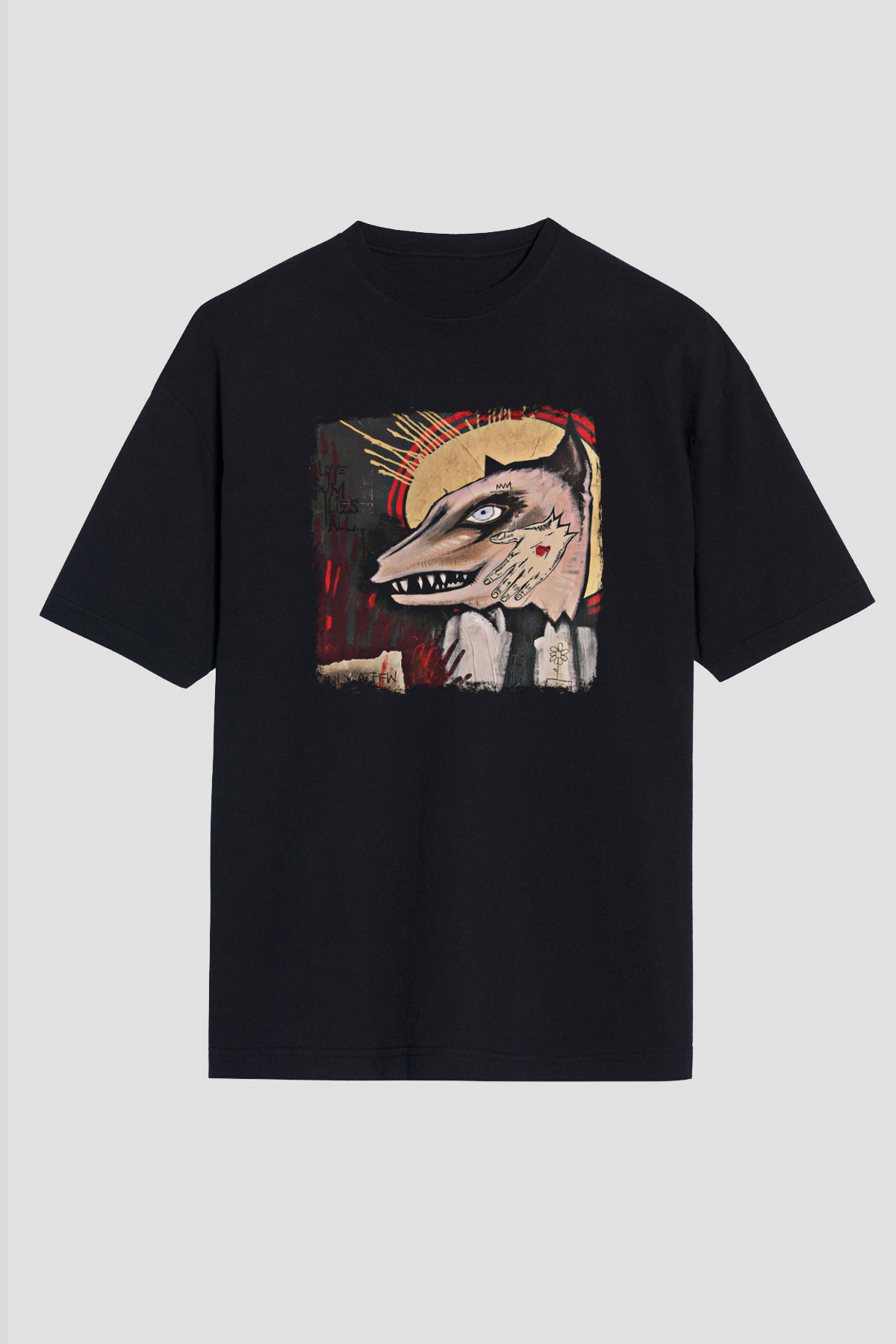Andrew Jackson Jihad Baskılı Unisex Siyah Oversize Tişört