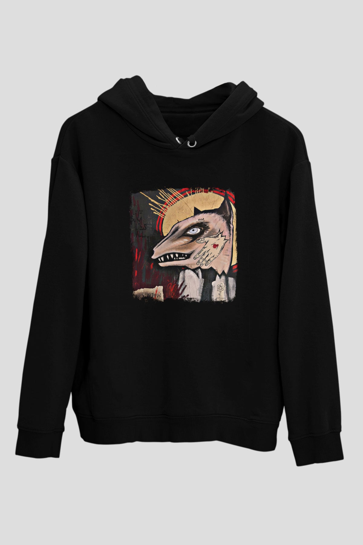 Andrew Jackson Jihad Baskılı Unisex Siyah Hoodie