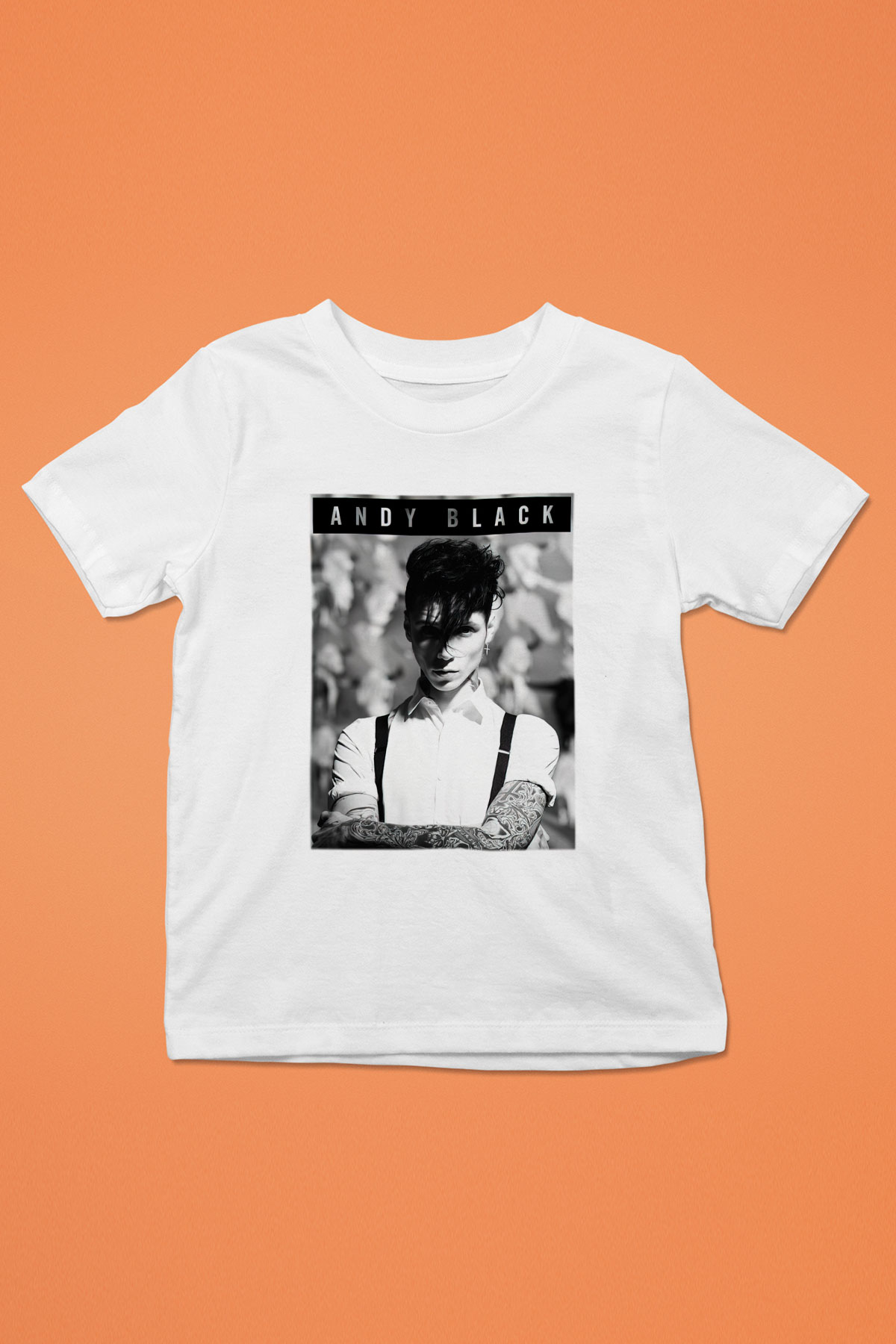 Andy Black Baskılı Beyaz Unisex Çocuk Tişört