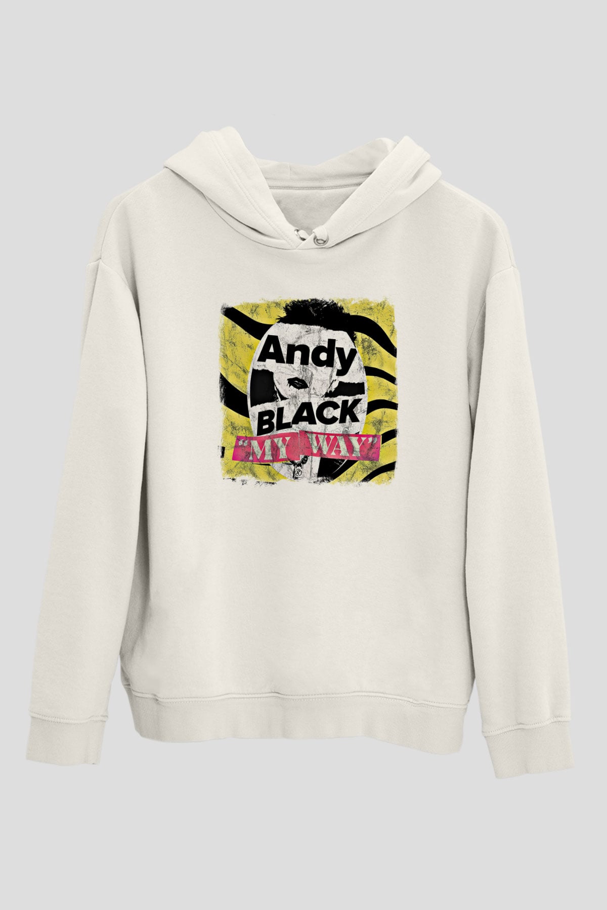 Andy Black Baskılı Unisex Beyaz Hoodie