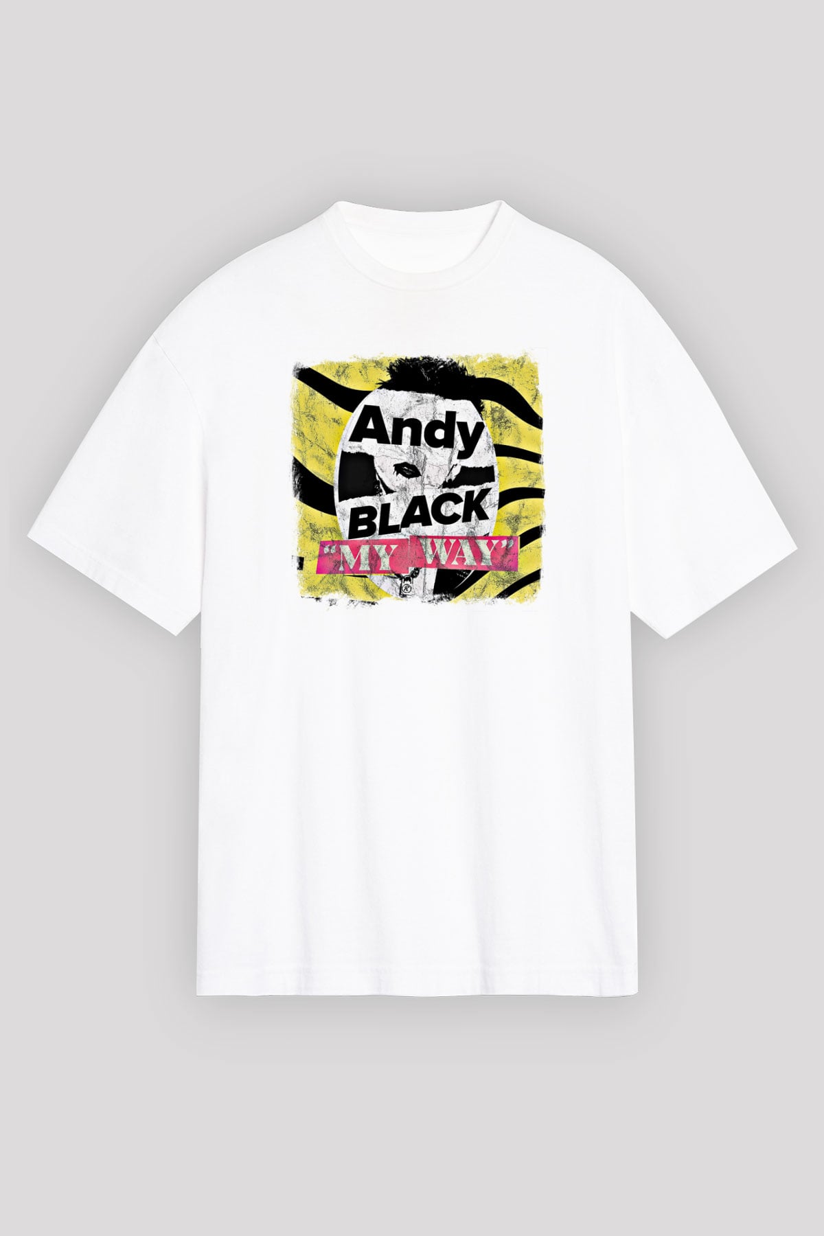 Andy Black Baskılı Unisex Beyaz Oversize Tişört