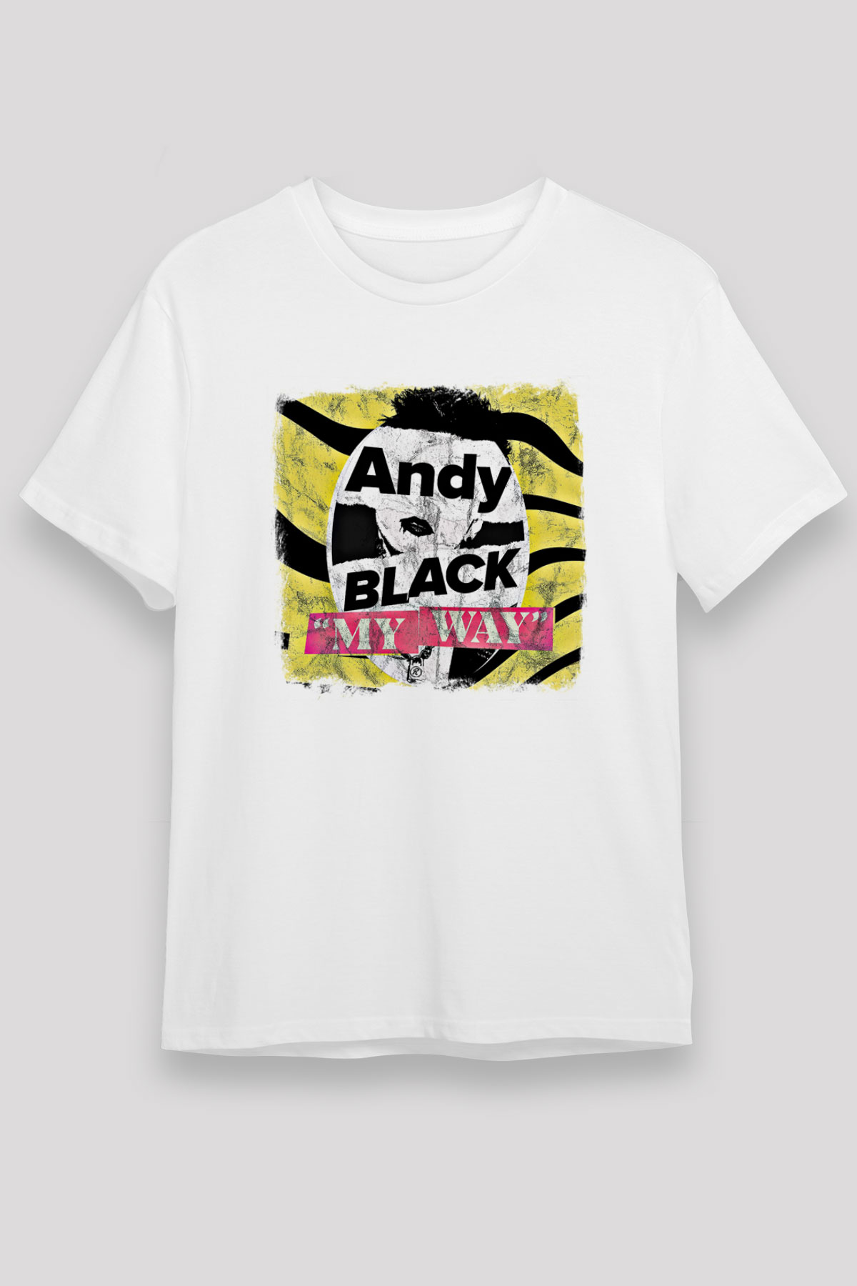 Andy Black Baskılı Unisex Beyaz Tişört