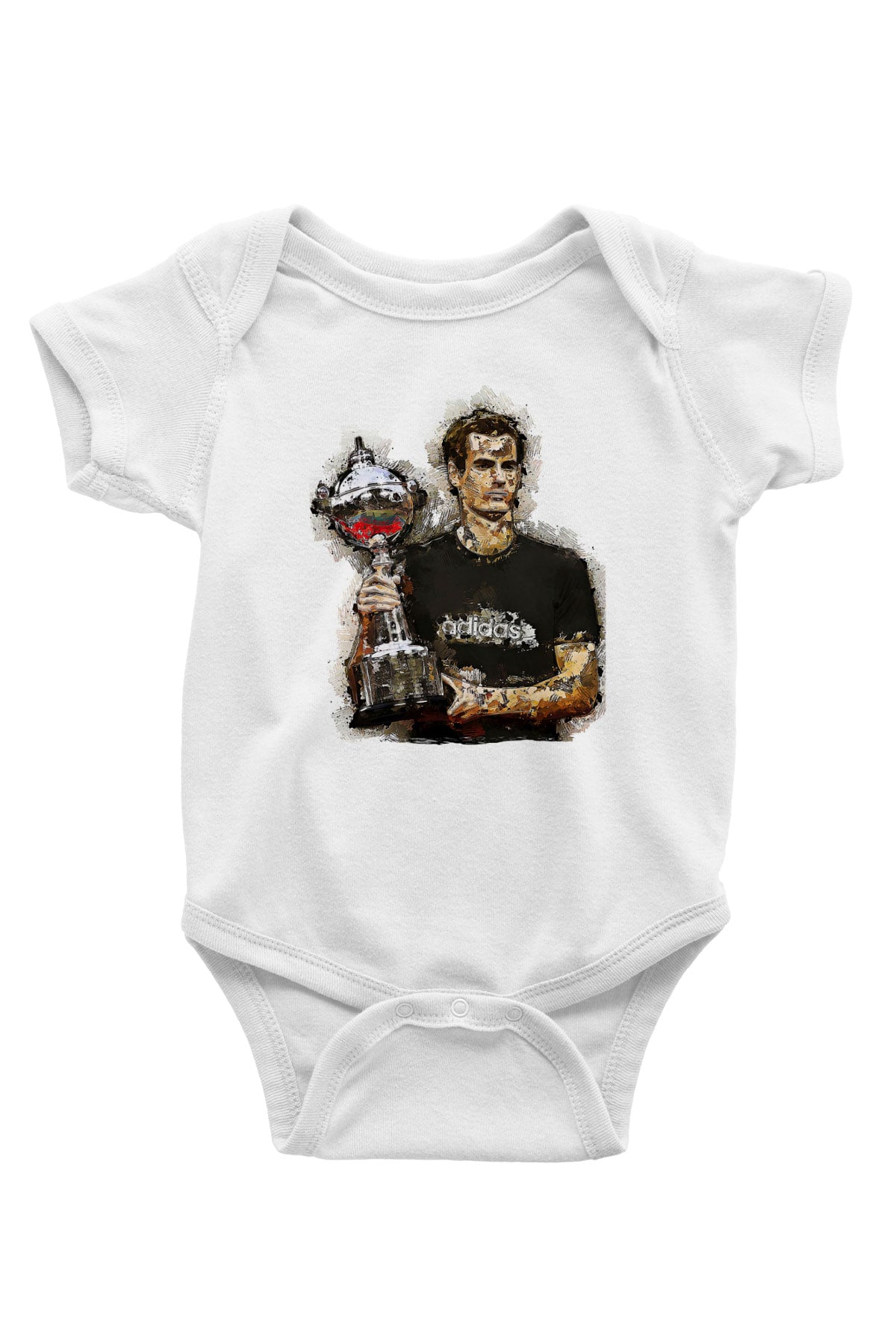 Andy Murray Baskılı Beyaz Unisex Bebek Body - Zıbın