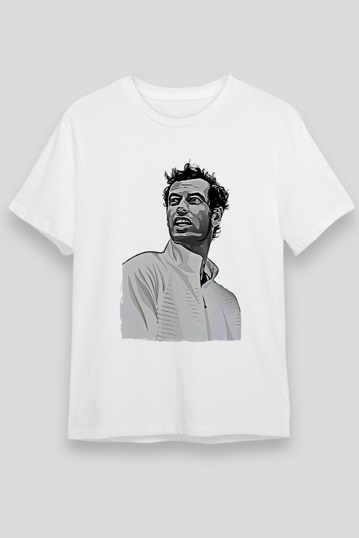 Andy Murray Baskılı Unisex Beyaz Tişört - Tshirt