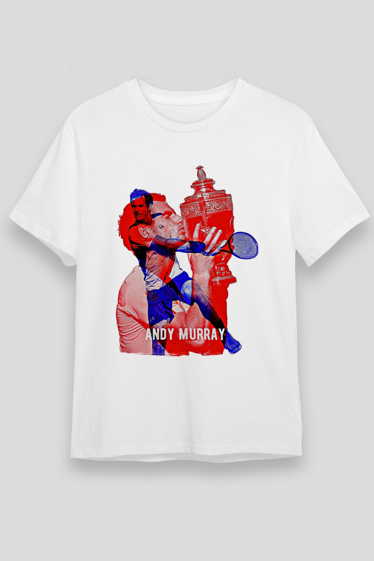 Andy Murray Baskılı Unisex Beyaz Tişört - Tshirt