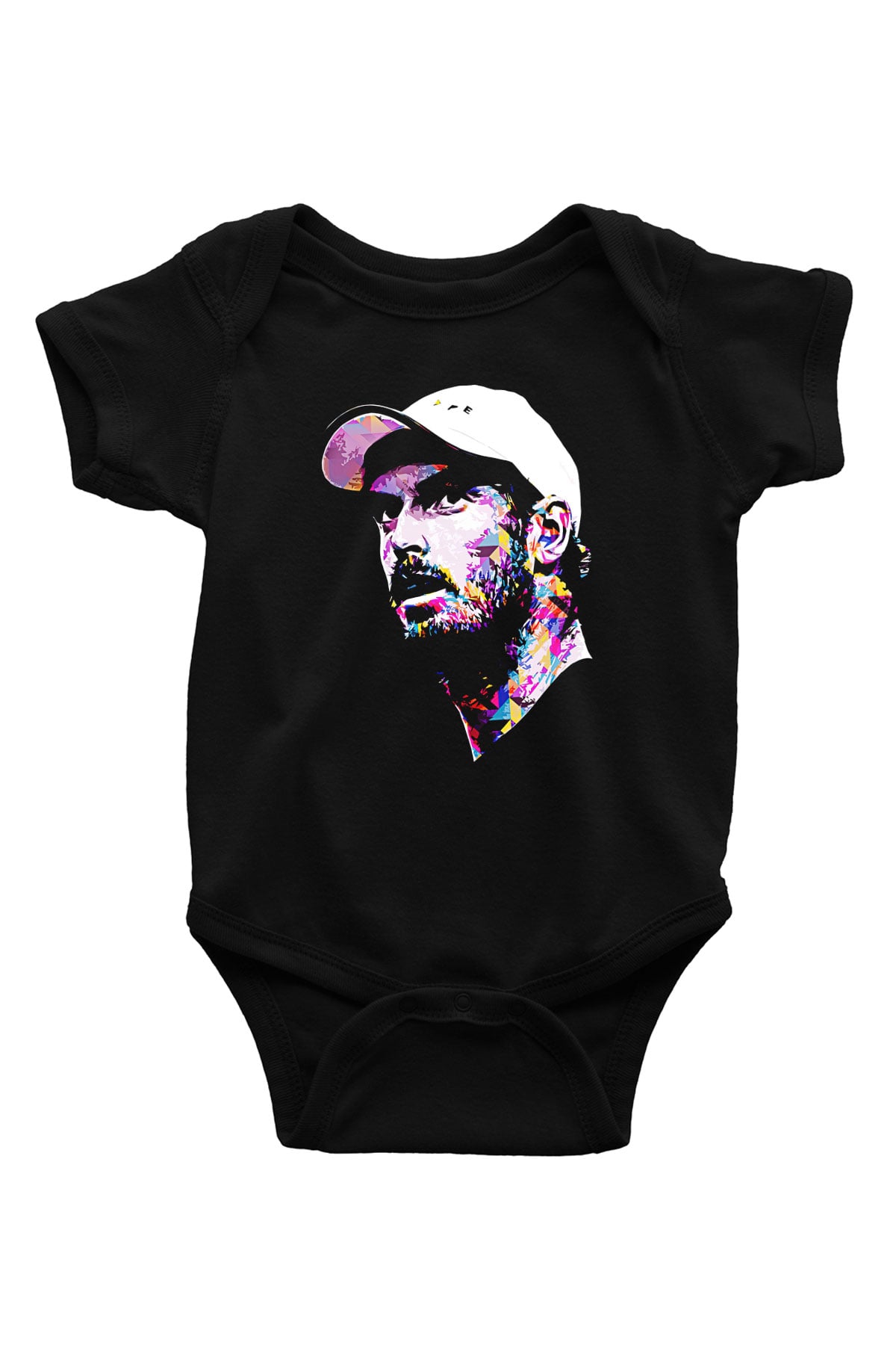 Andy Murray Baskılı Unisex Siyah Bebek Body - Zıbın