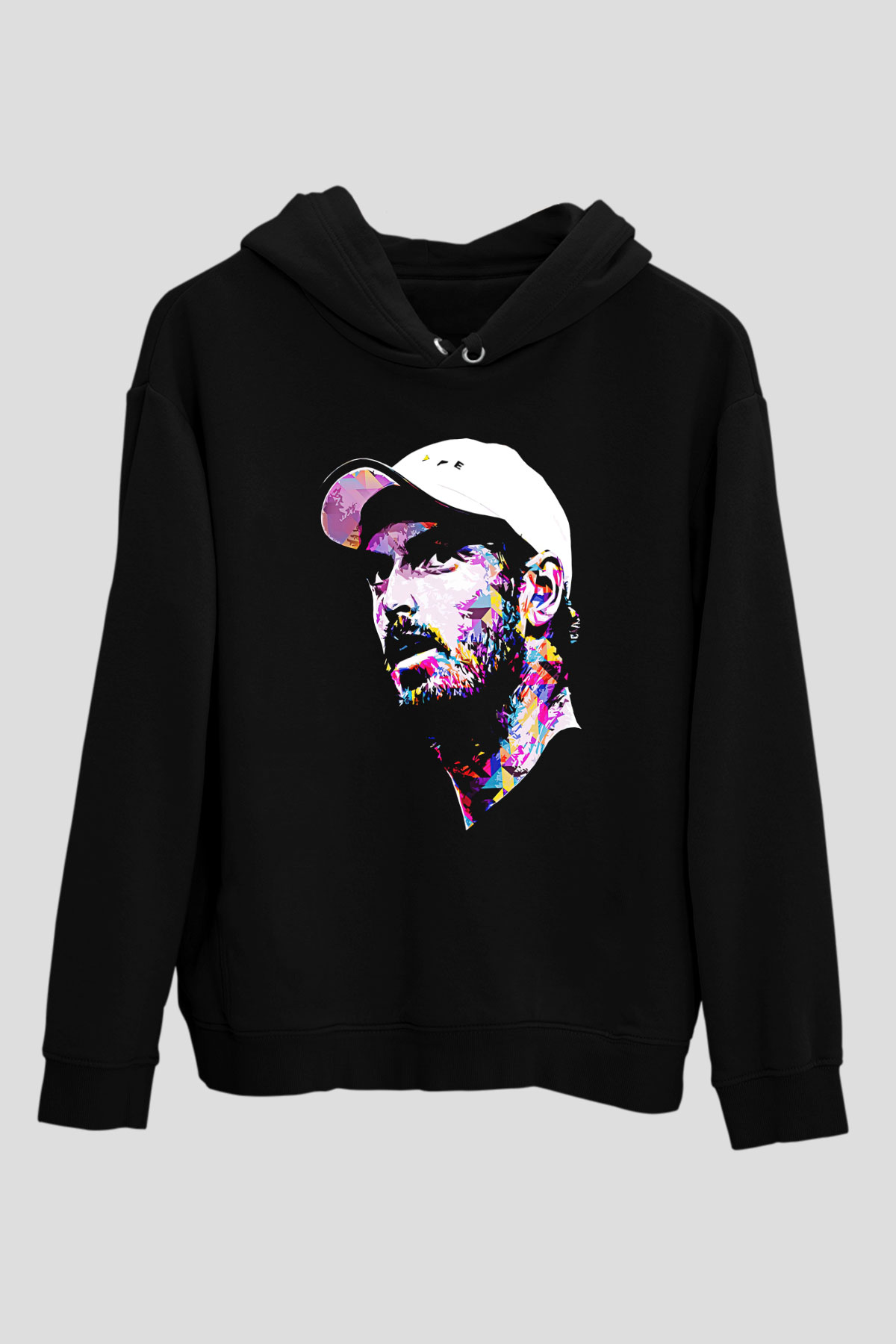 Andy Murray Baskılı Unisex Siyah Kapüşonlu Sweatshirt