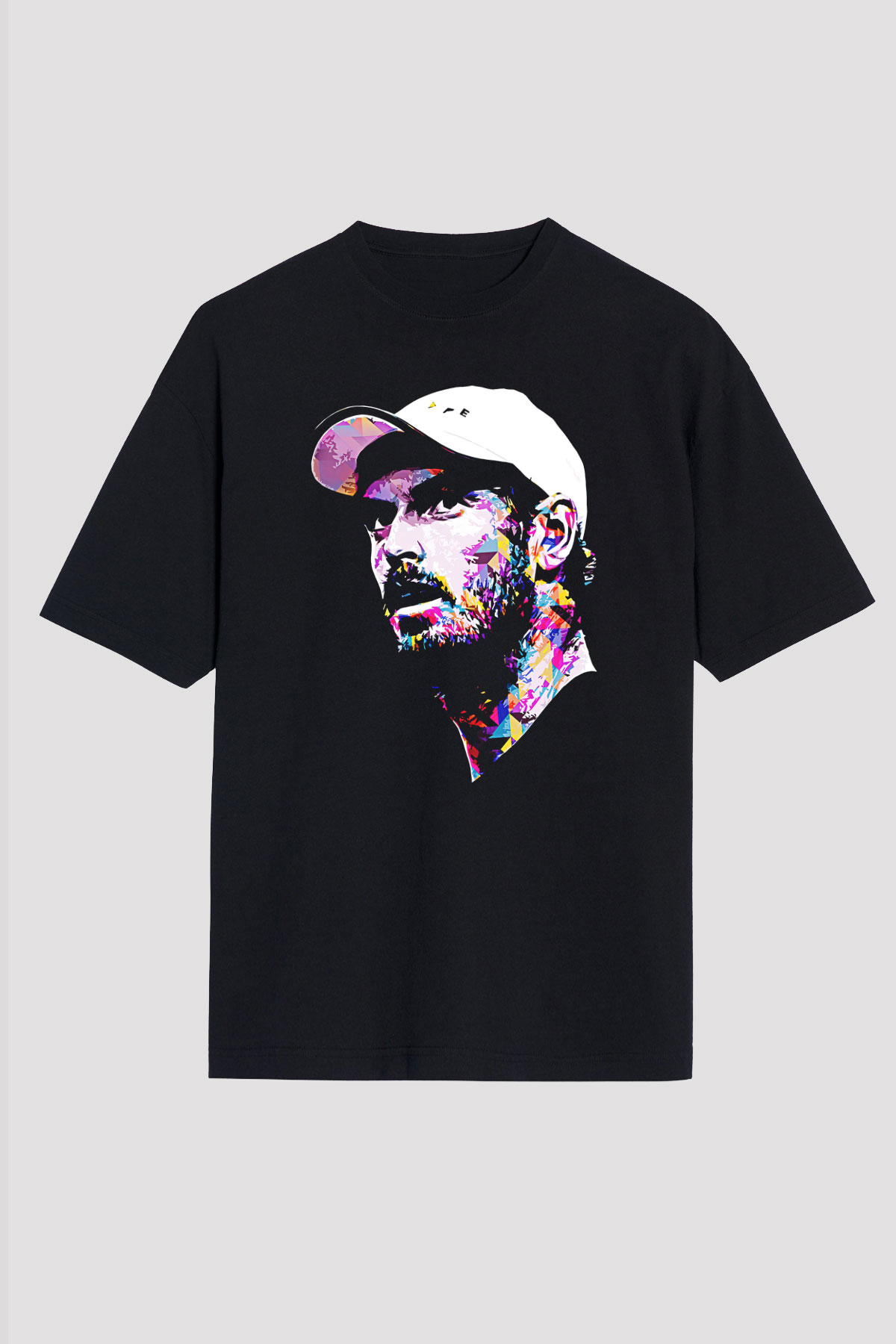 Andy Murray Baskılı Unisex Siyah Oversize Tişört - Tshirt