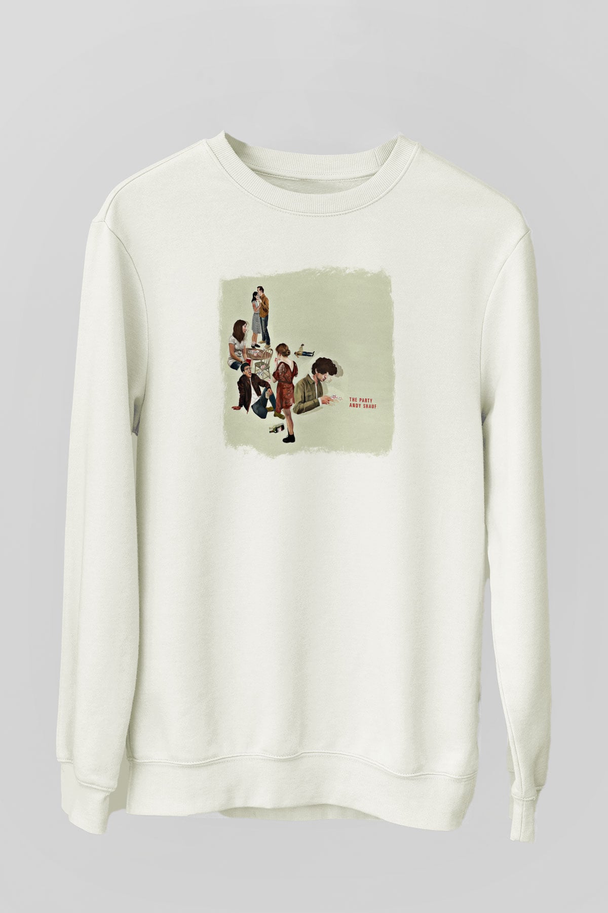 Andy Shauf Baskılı Unisex Beyaz Sweatshirt