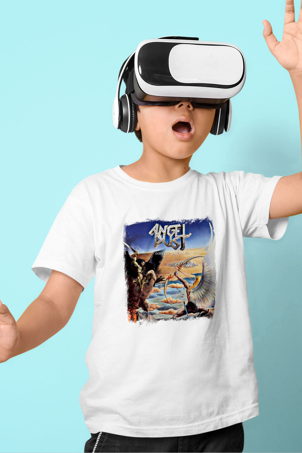 Angel Dust Baskılı Unisex Beyaz Çocuk Tişört