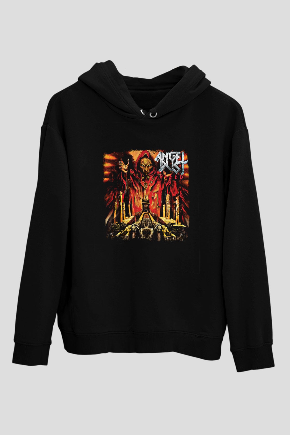 Angel Dust Baskılı Unisex Siyah Hoodie