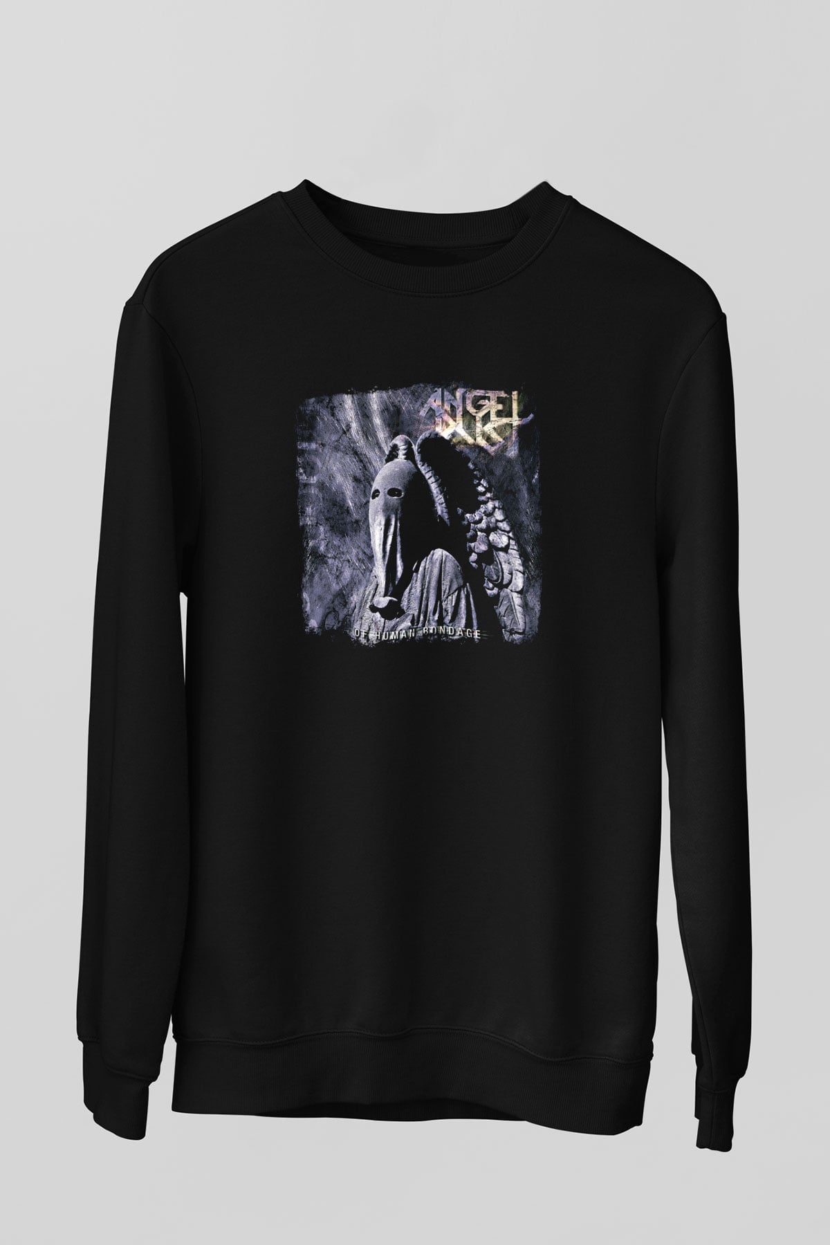 Angel Dust Baskılı Unisex Siyah Sweatshirt