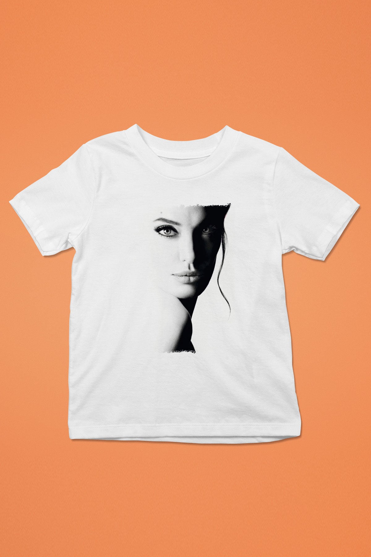 Angelina Jolie Beyaz Unisex Çocuk Tişört