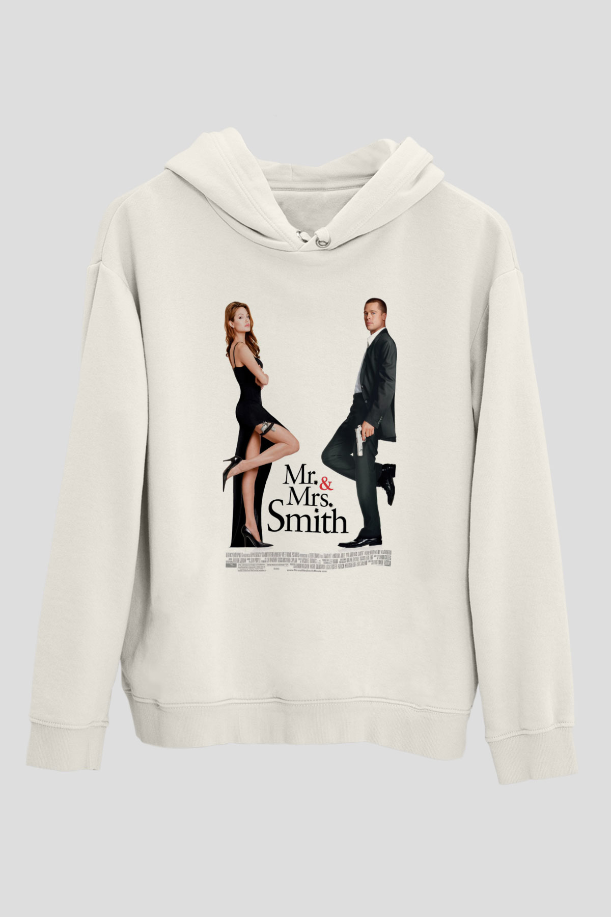 Angelina Jolie Beyaz Unisex Kapüşonlu Sweatshirt