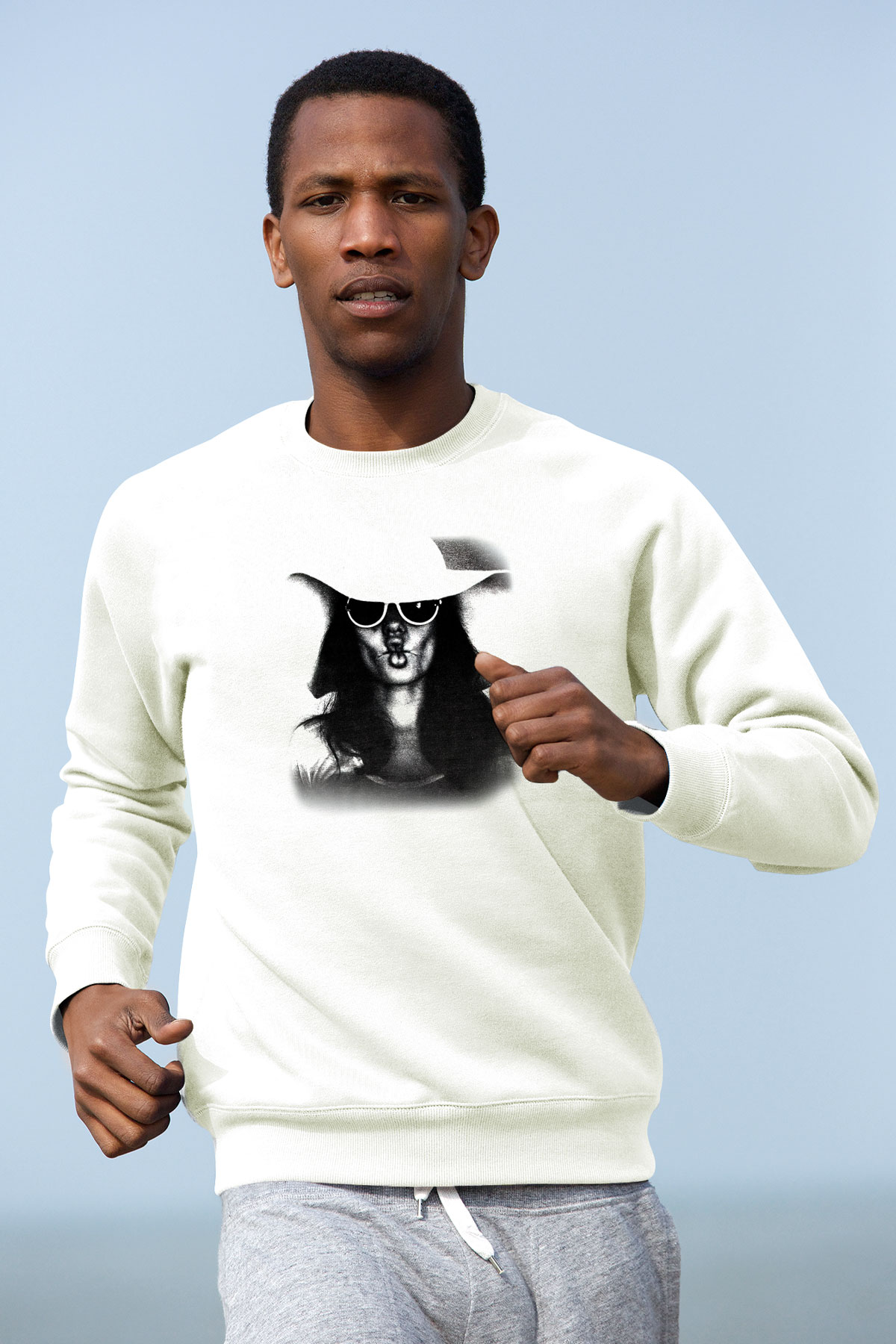 Angelina Jolie Beyaz Unisex Sweatshirt